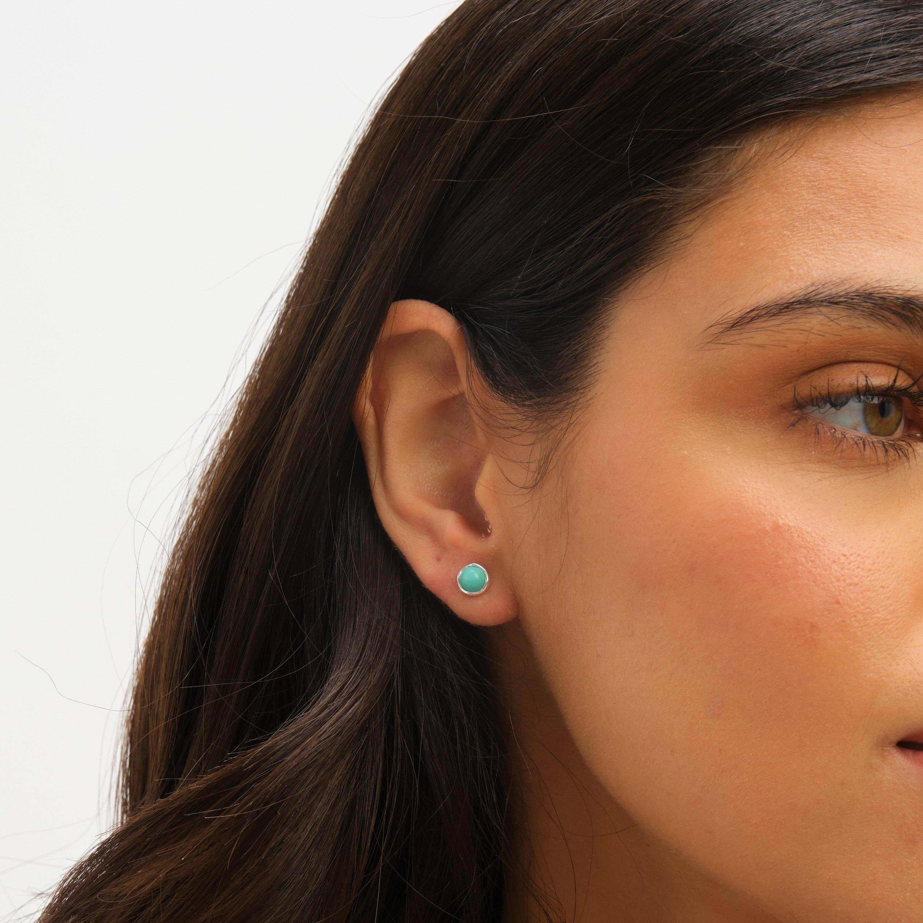 Silver - Simply Silver - Sterling Silver 925 Turquoise Studs - 4