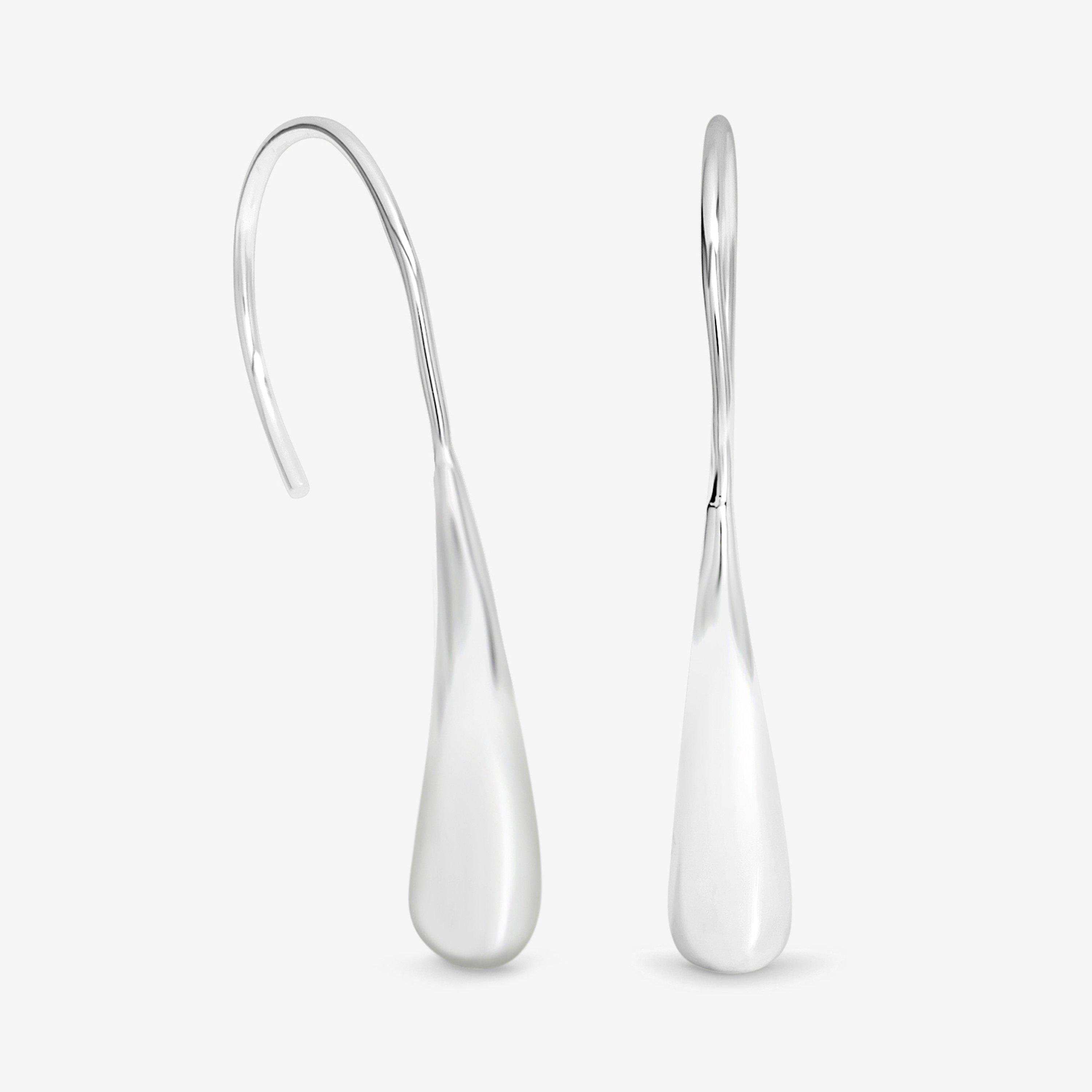 Simply Silver Sterling Silver 925 Fluid Fishook Drop Earrings