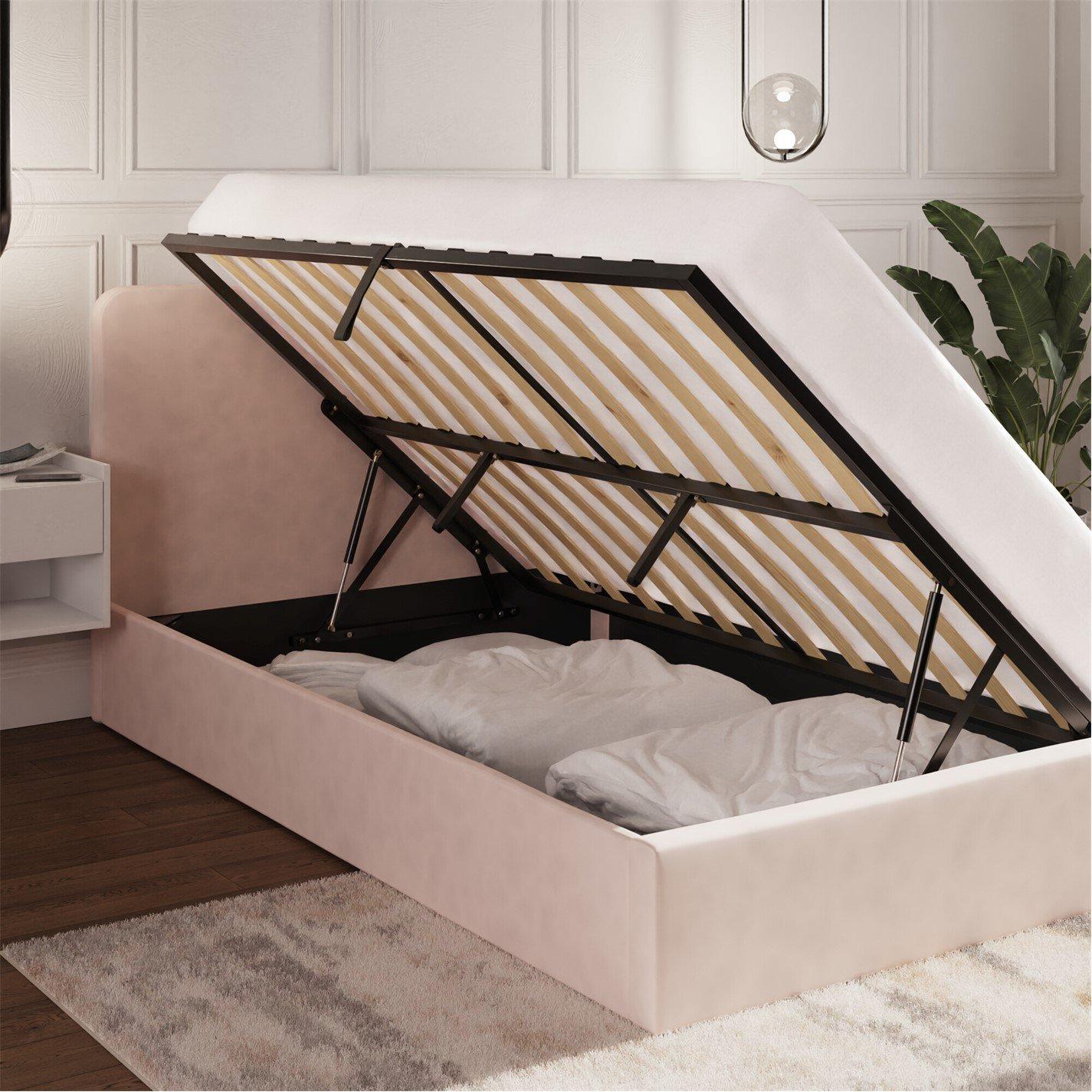 Soft Pink - GFW - Chiswick Small DBL Ottoman &Pocket Sprung Mattress - 2