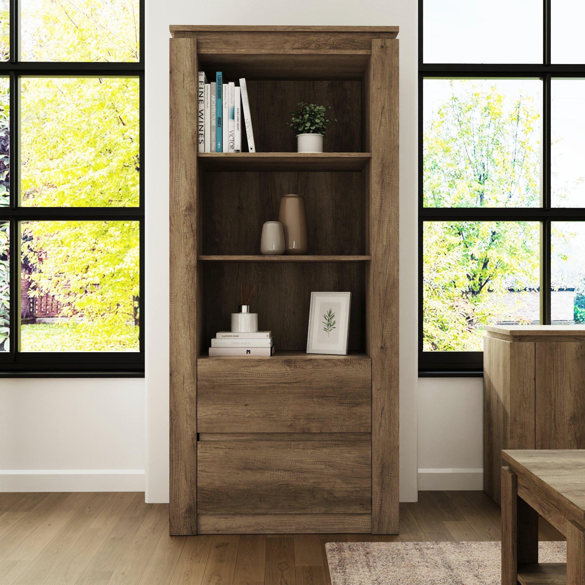  - Gfw Canyon Oak Bookcase Grey Oak - Image 3