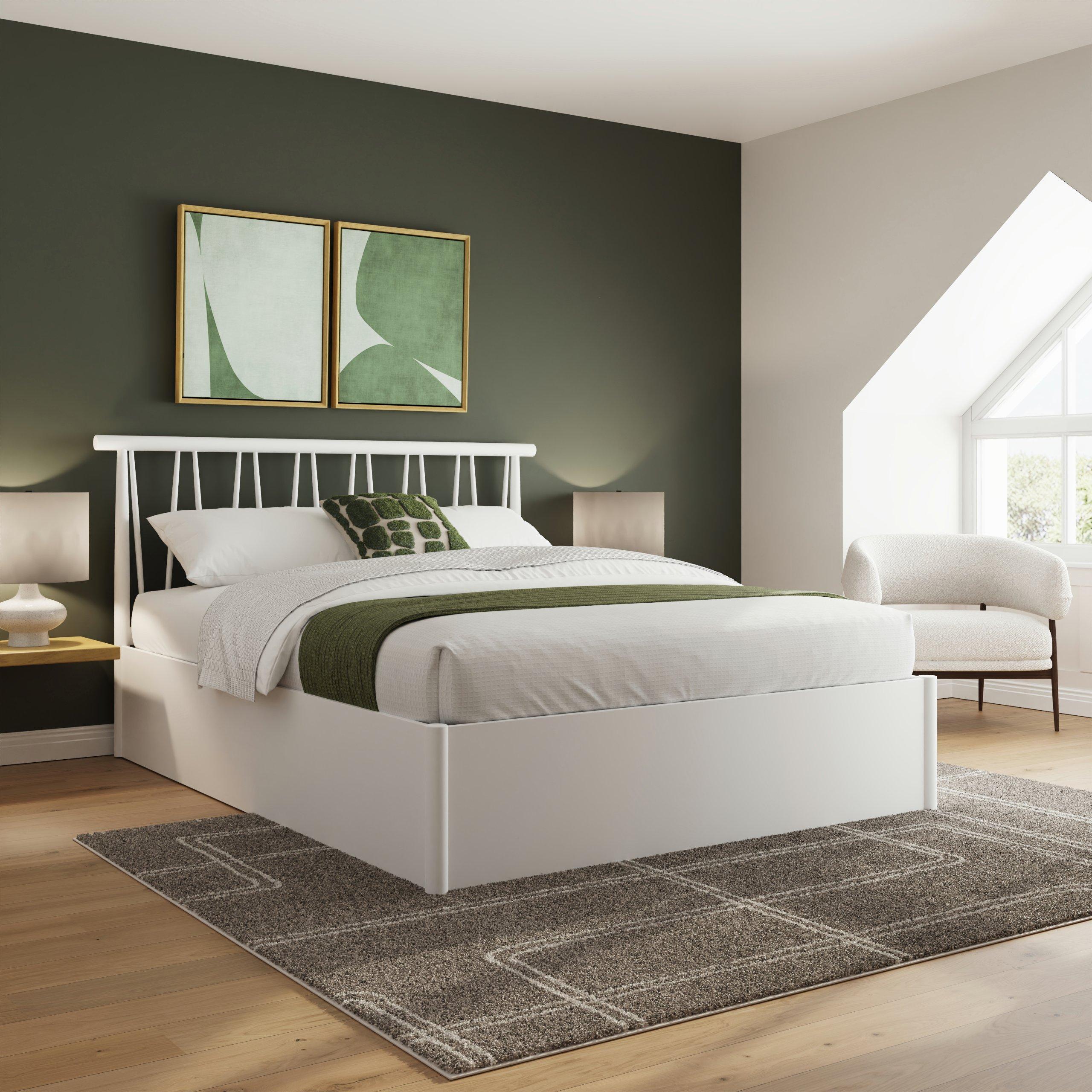 Gfw  Fusum Spindle Ottoman Bed - White - Double
