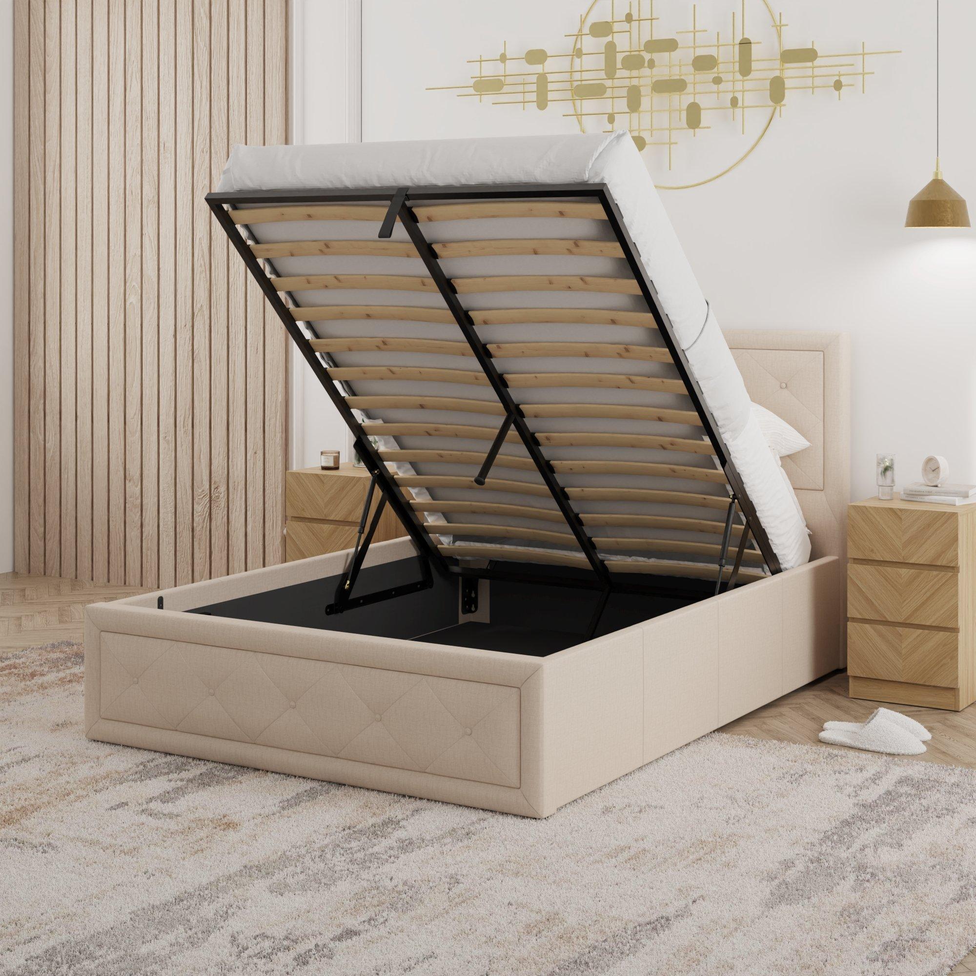 Natural - GFW - Hollywood King Ottoman Storage Bed - 2