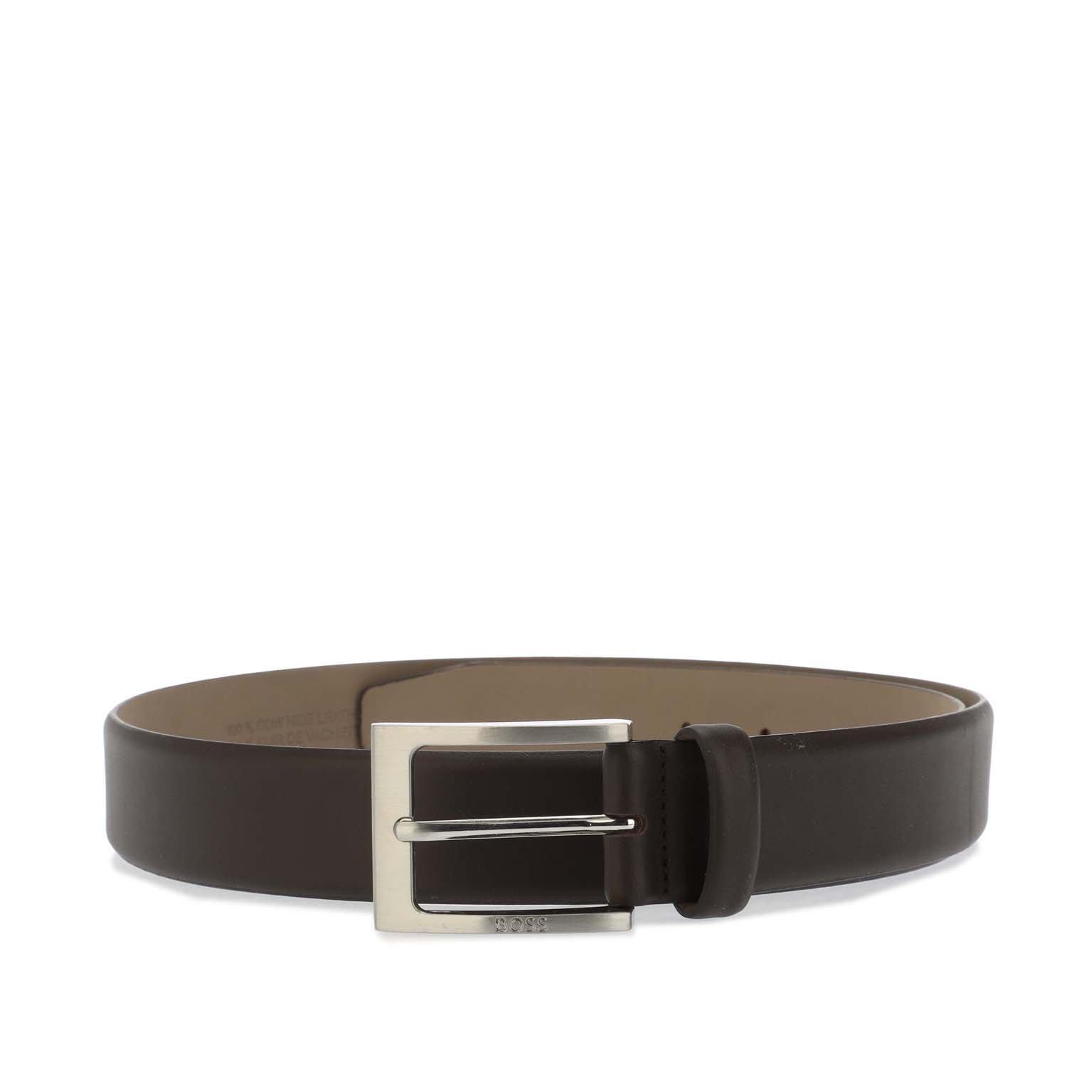 Boss Men's Barnabie Leather Belt - Dark Brown