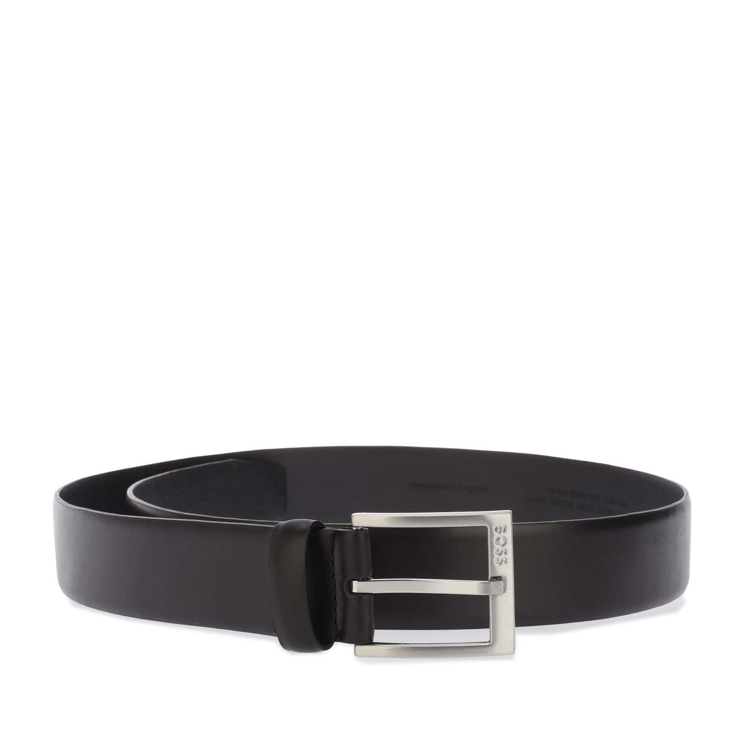 Boss Men's Erron Leather Belt - Black - 42R (110cm)