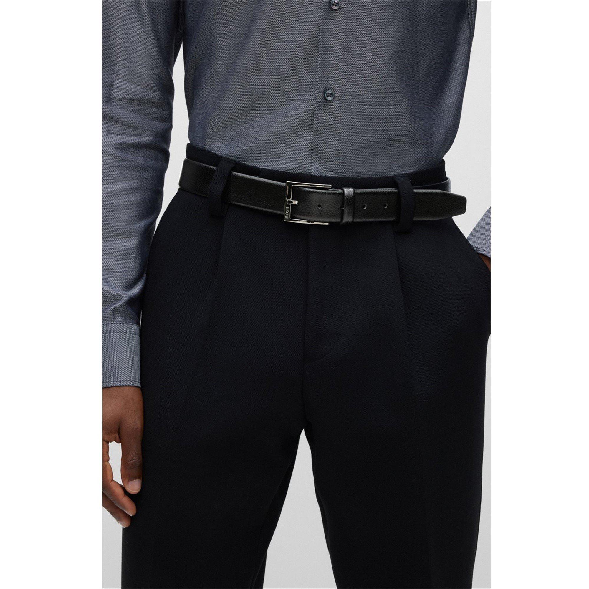 Black - Boss - Men's Elloy Leather Belt - 3
