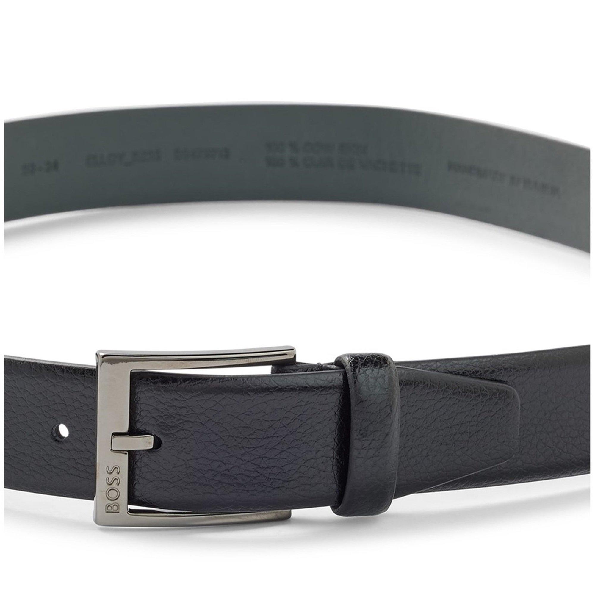 Black - Boss - Men's Elloy Leather Belt - 4