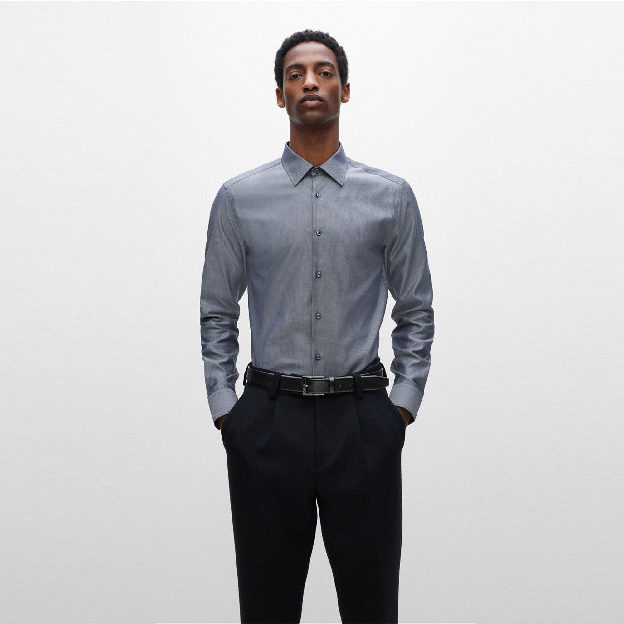 Black - Boss - Men's Elloy Leather Belt - 5