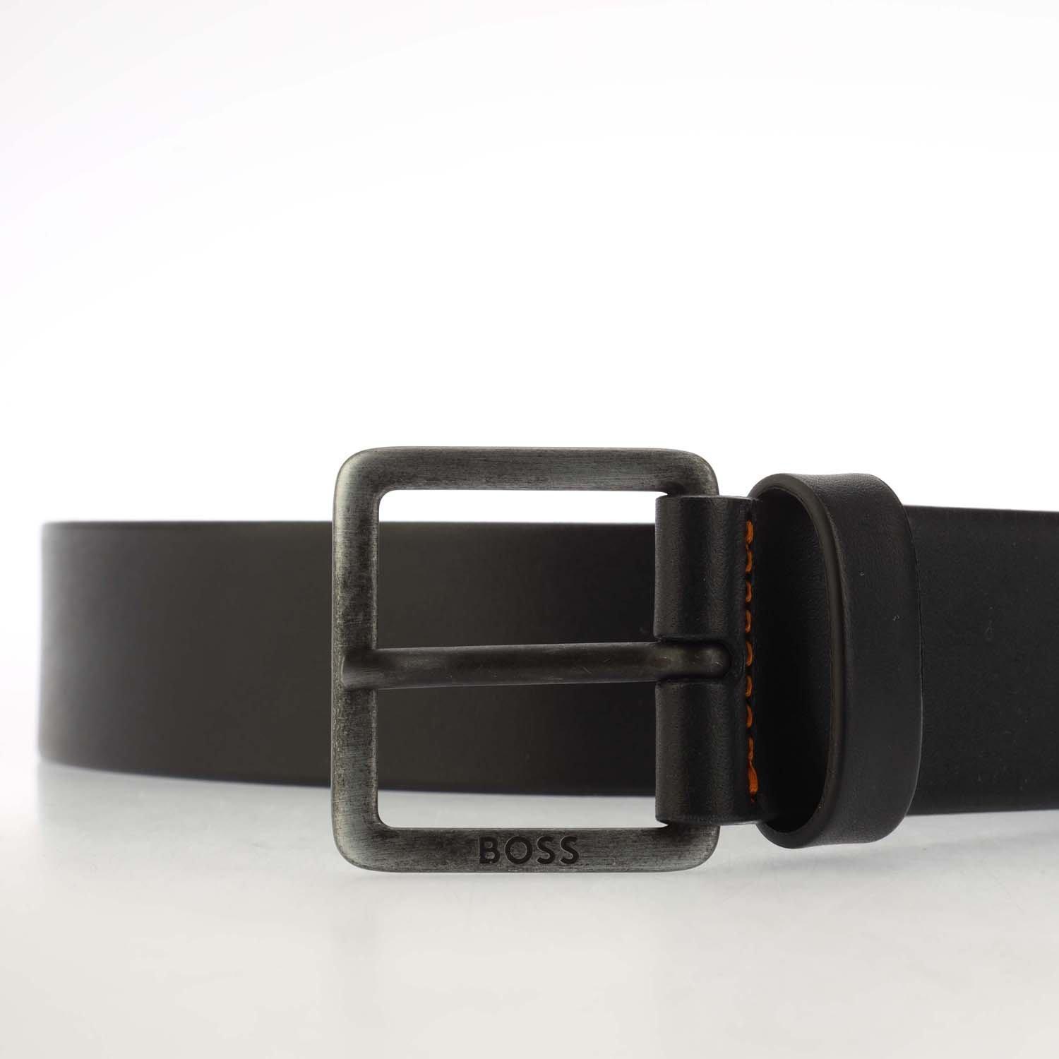 Black - Boss - Men's Jeeko Leather Belt - 3