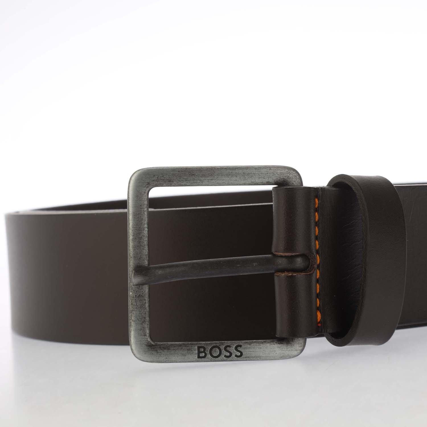 Dark Brown - Boss - Men's Jeeko Leather Belt - 3