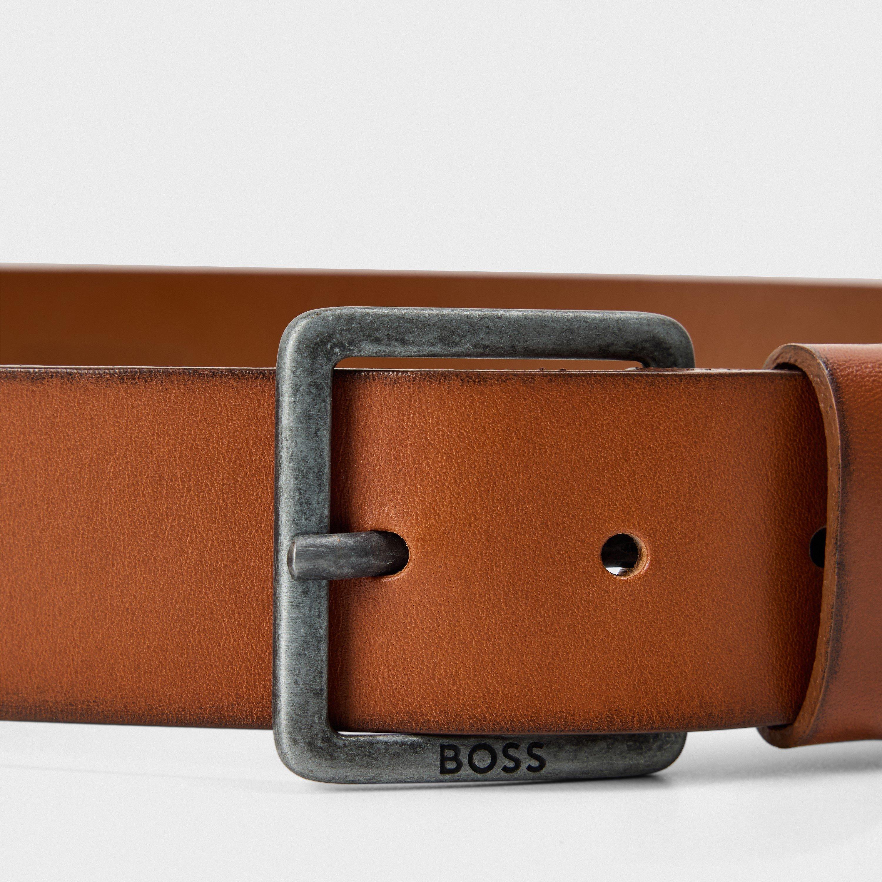 Medium Brown - Boss - Men's Jeeko Leather Belt - 3