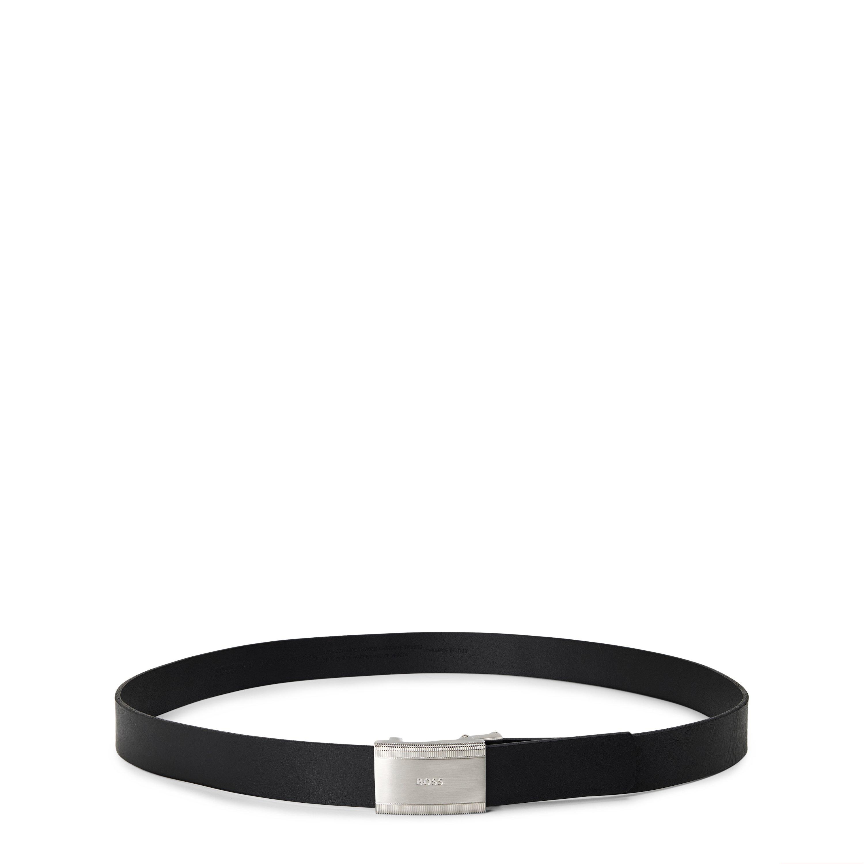 Black - Boss - Men's Jan Leather Belt - 1