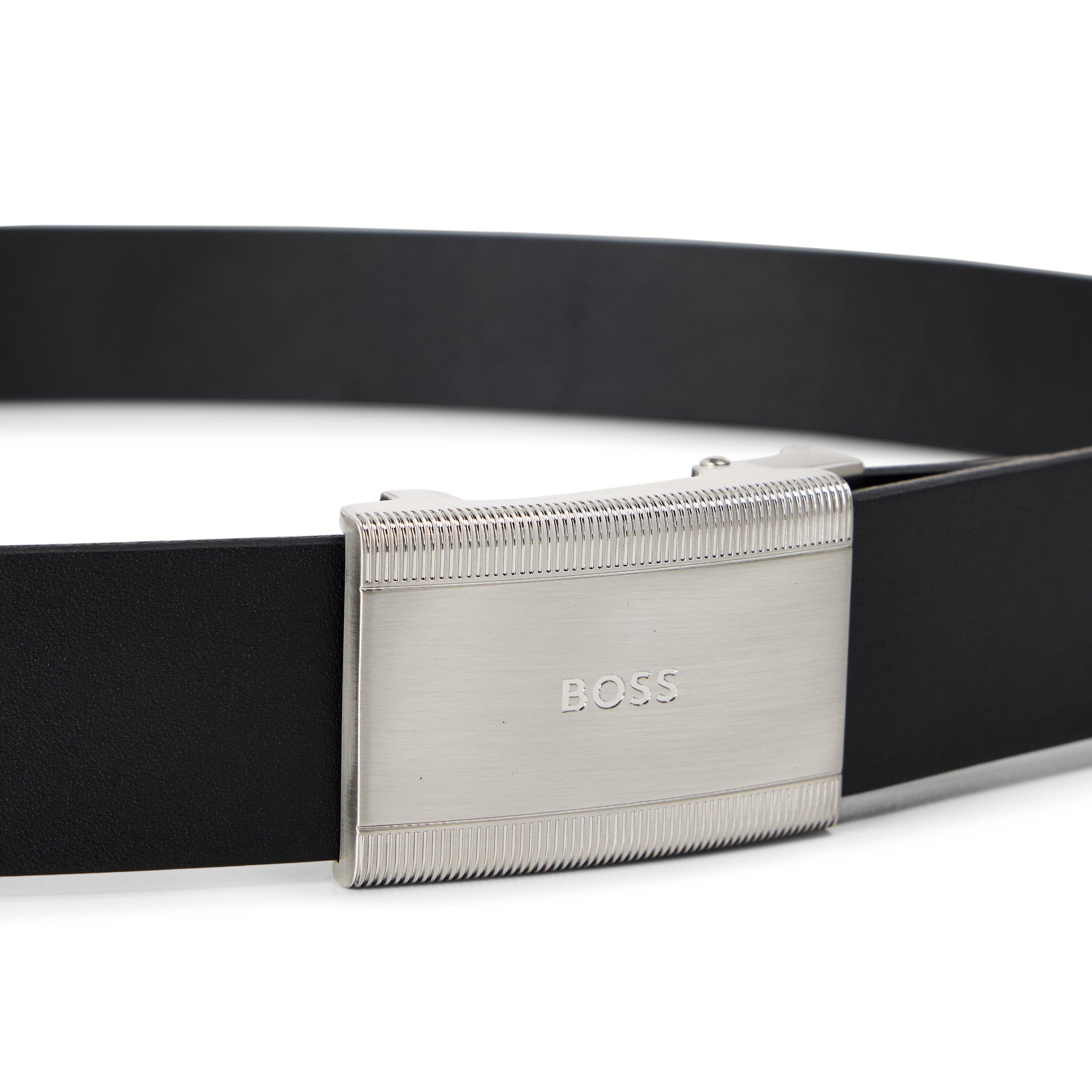 Black - Boss - Men's Jan Leather Belt - 4