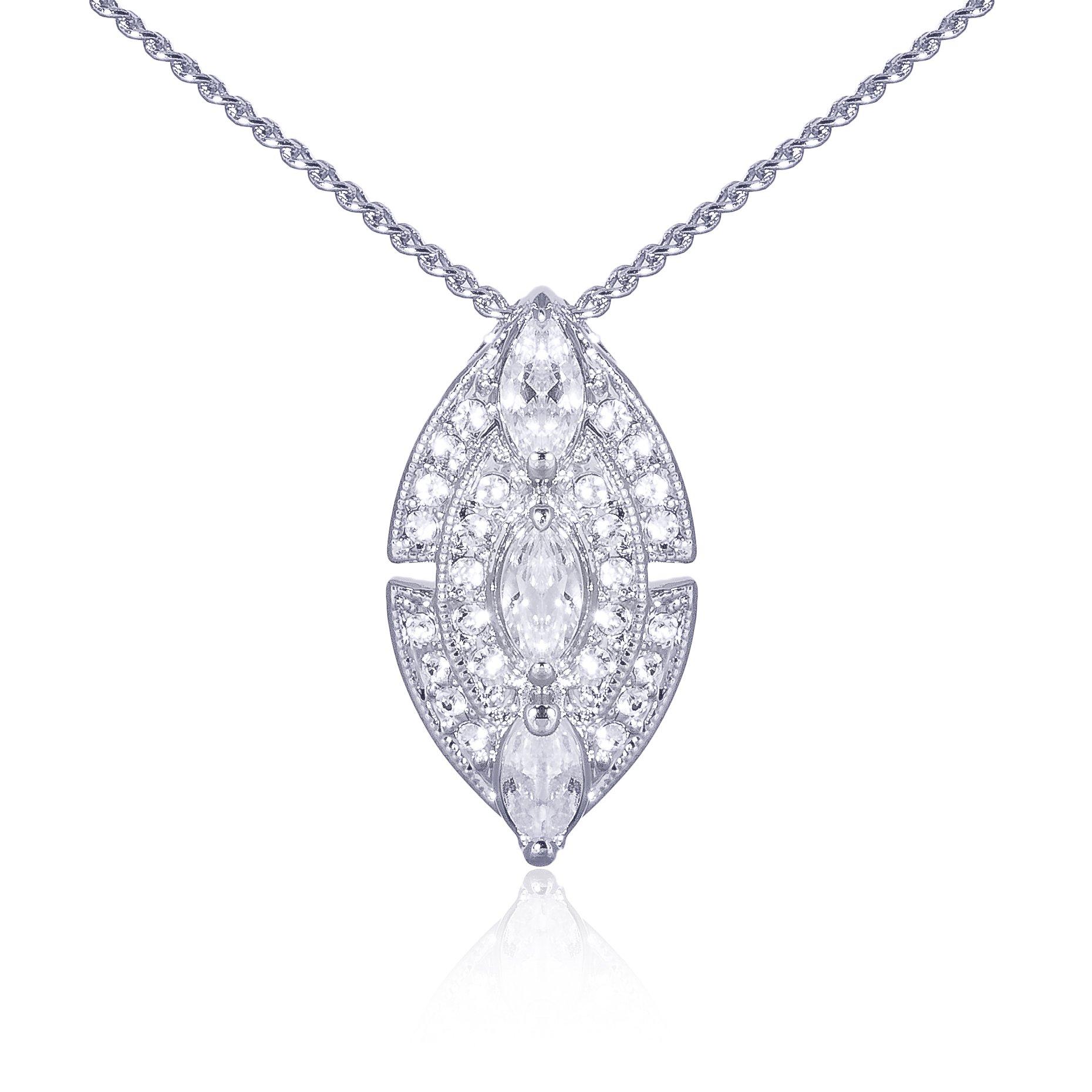 Silver - Espree - Espree Elite Fashion Crystal Pendant