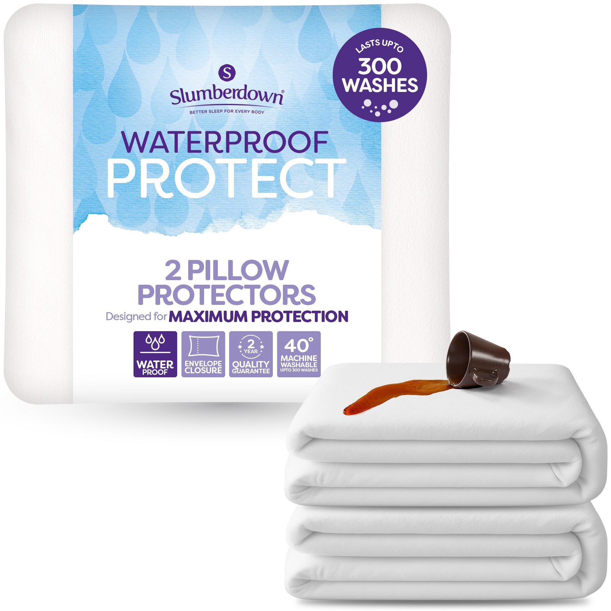 White - Slumberdown - Waterproof Protect Pillow Protector - 1