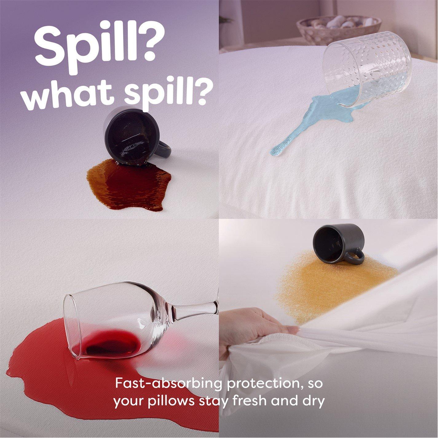 White - Slumberdown - Waterproof Protect Pillow Protector - 2