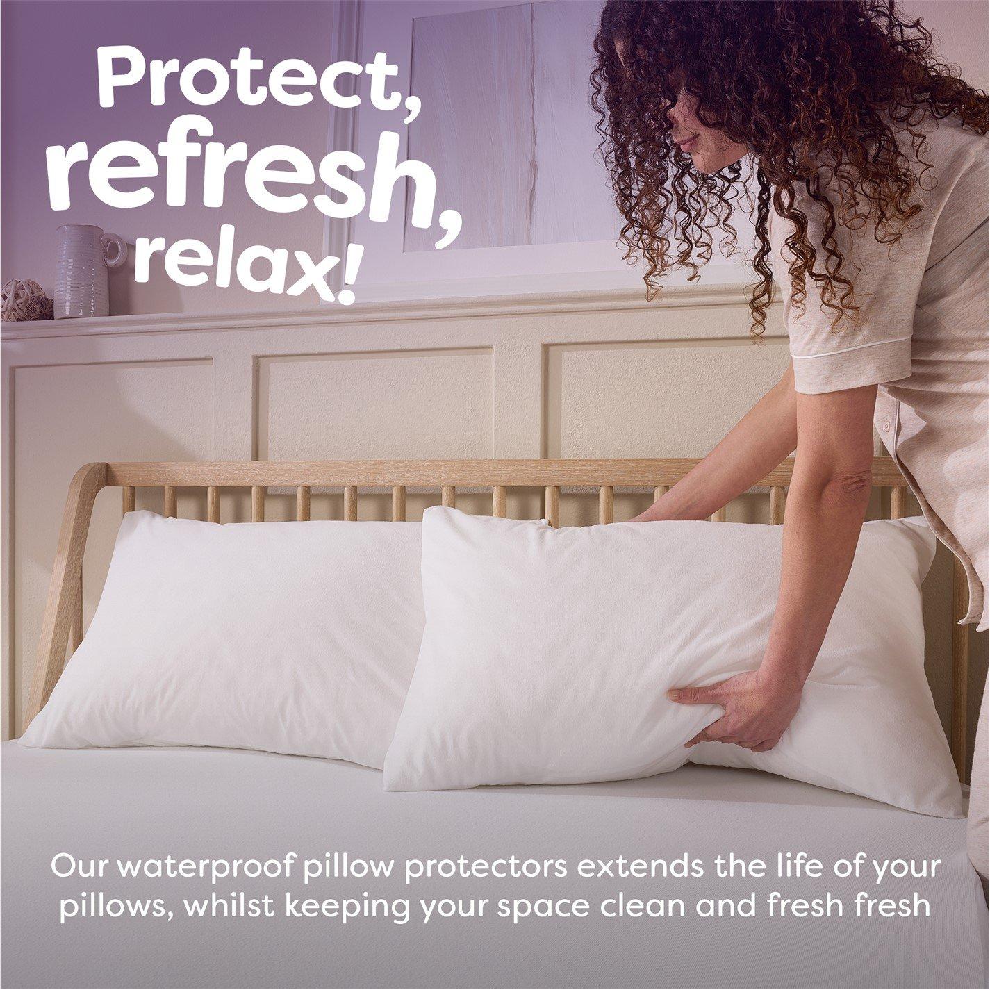 White - Slumberdown - Waterproof Protect Pillow Protector - 4