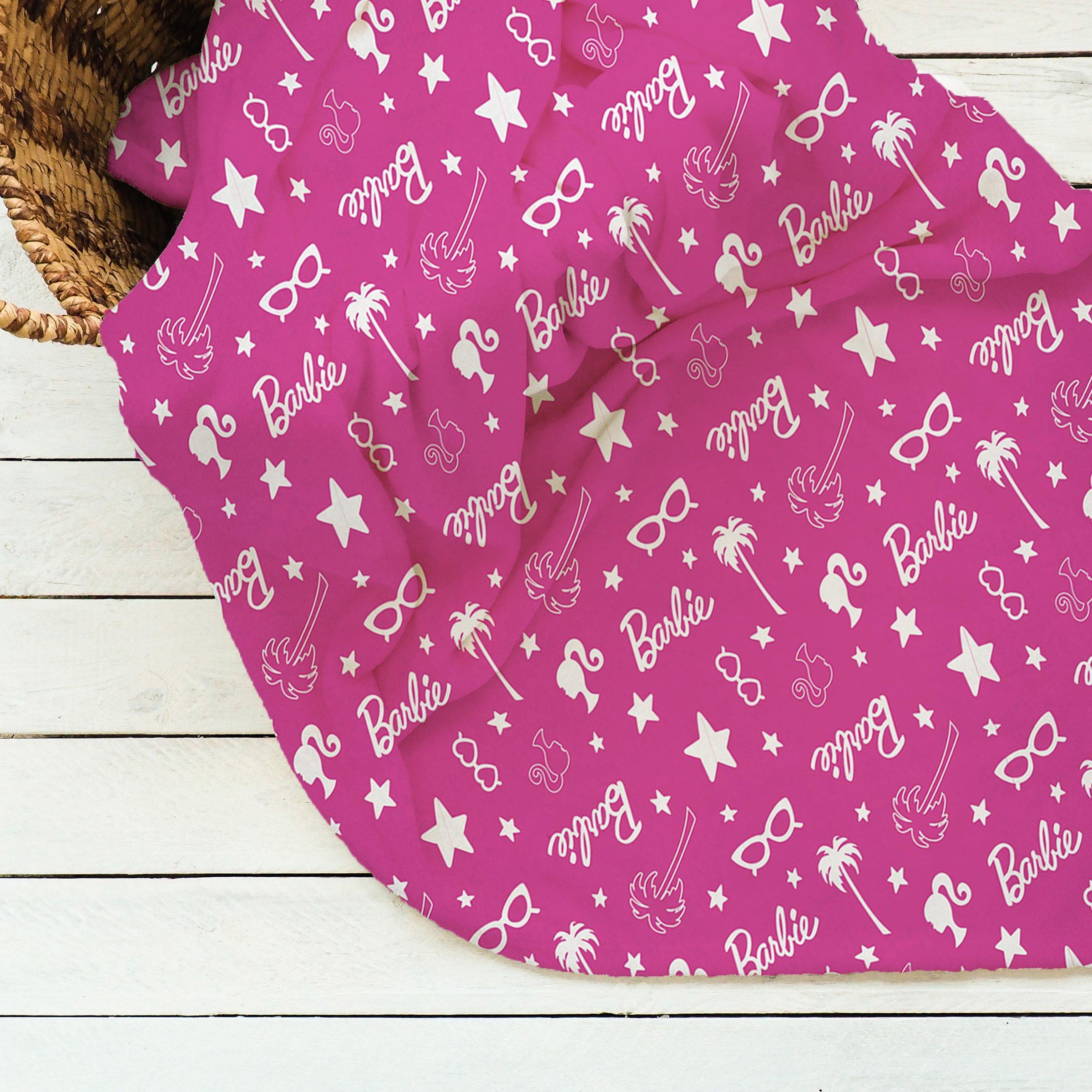 Girls Kids' Stars Fleece Blanket Barbie - 100x150cm