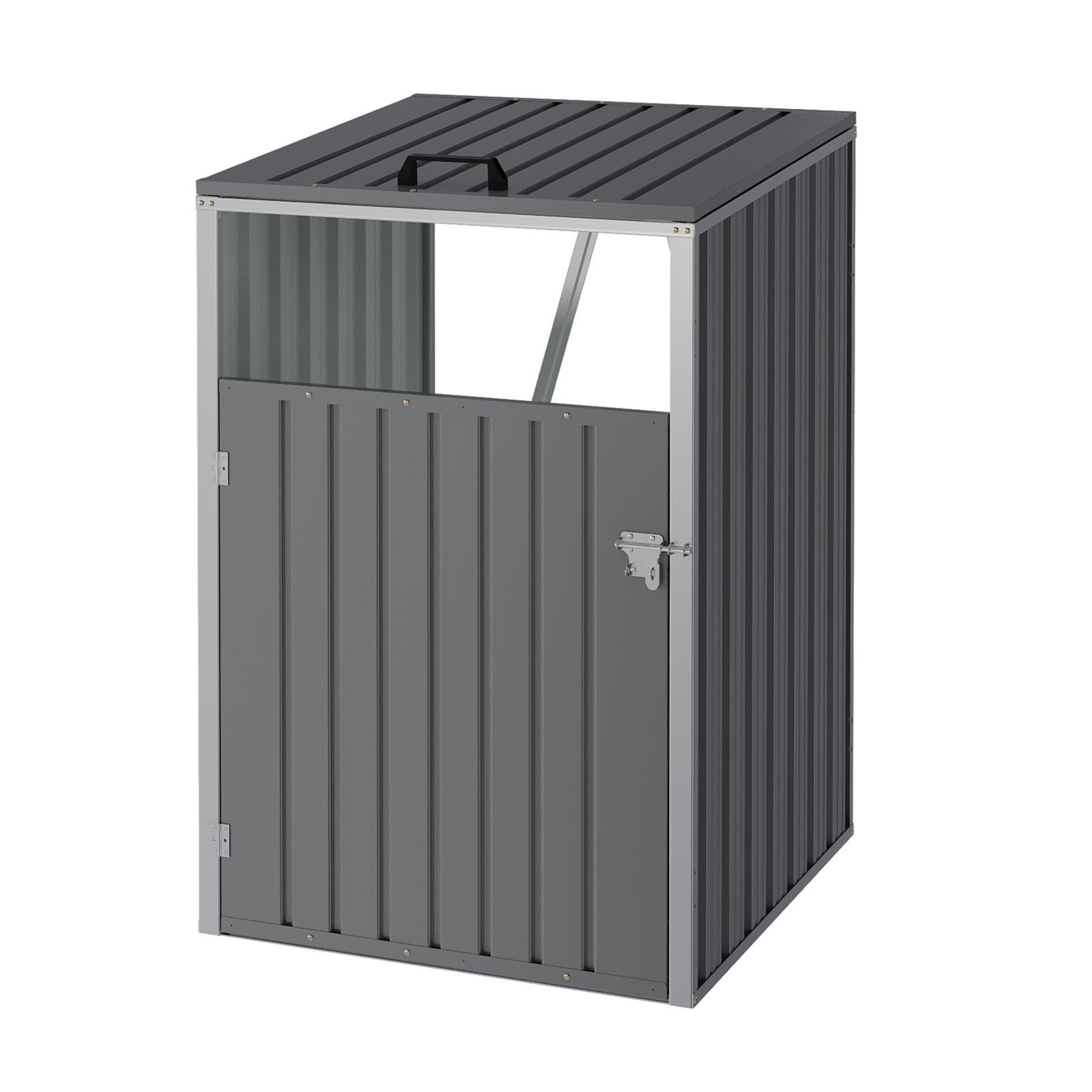 Breeins Metal Galvanised Lockable Sloped Roof Bin Shed | Sports Direct