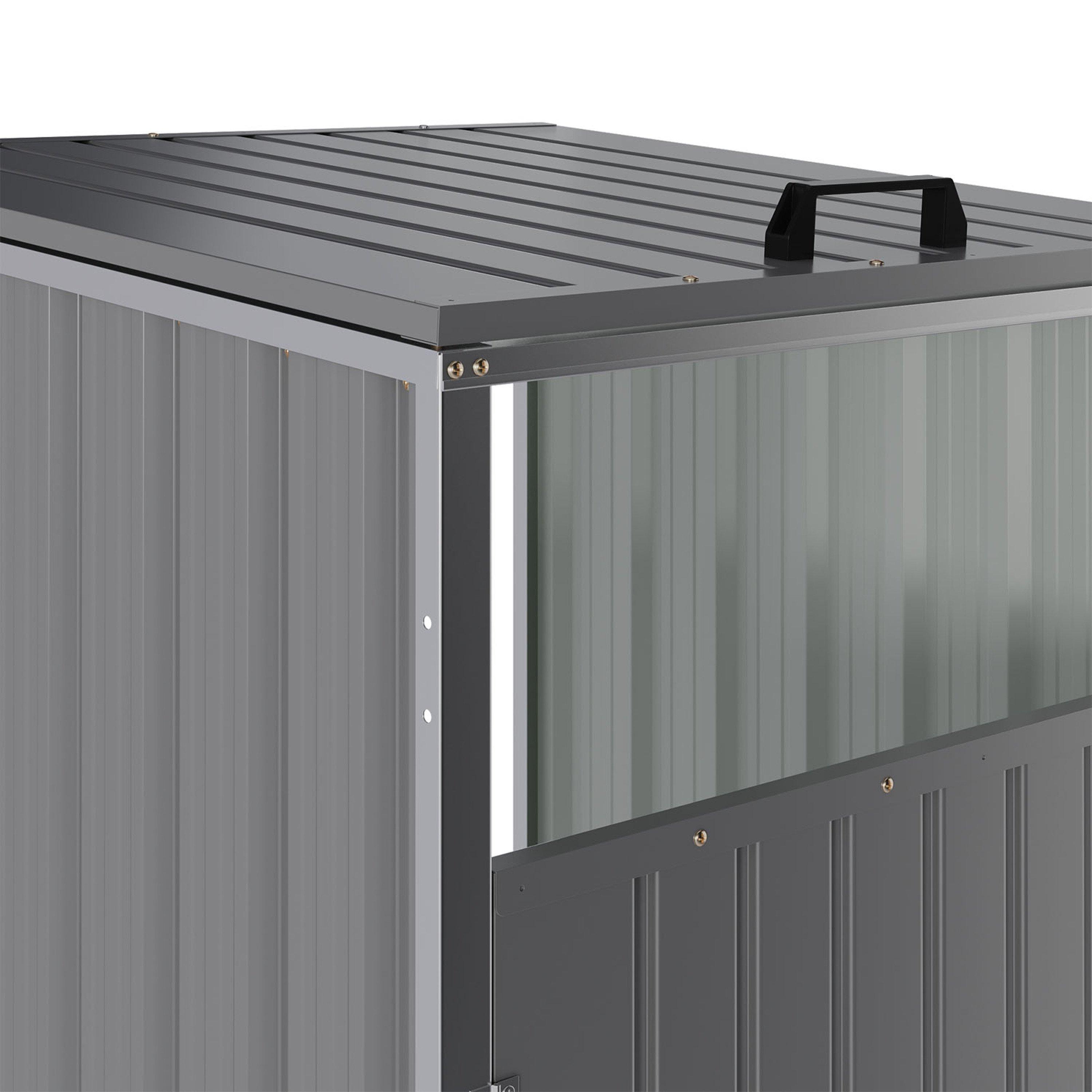 Breeins Metal Galvanised Lockable Sloped Roof Bin Shed | Sports Direct