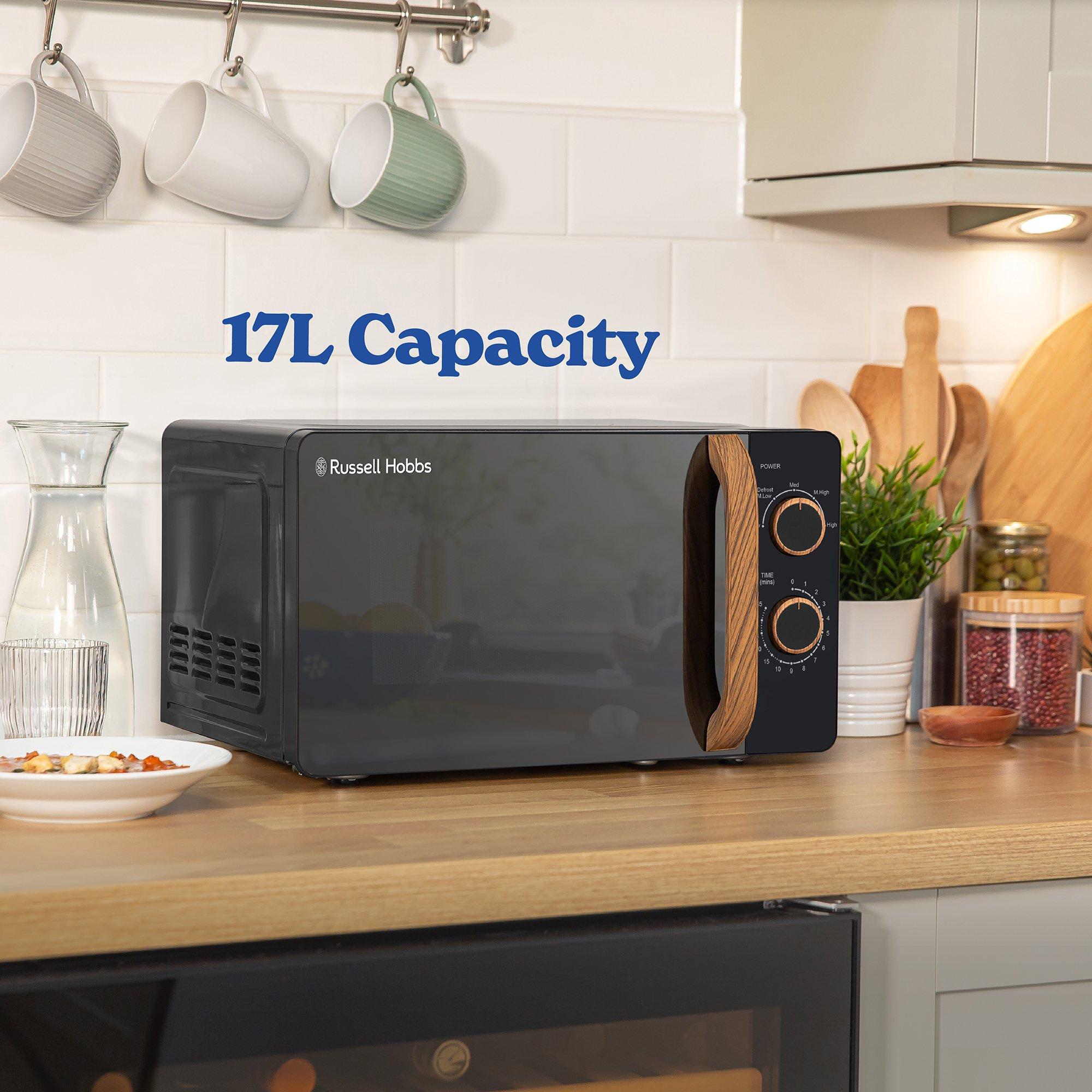 Black - Russell Hobbs - RHMM713B-N Scandi Compact Manual Microwave 17L - 3