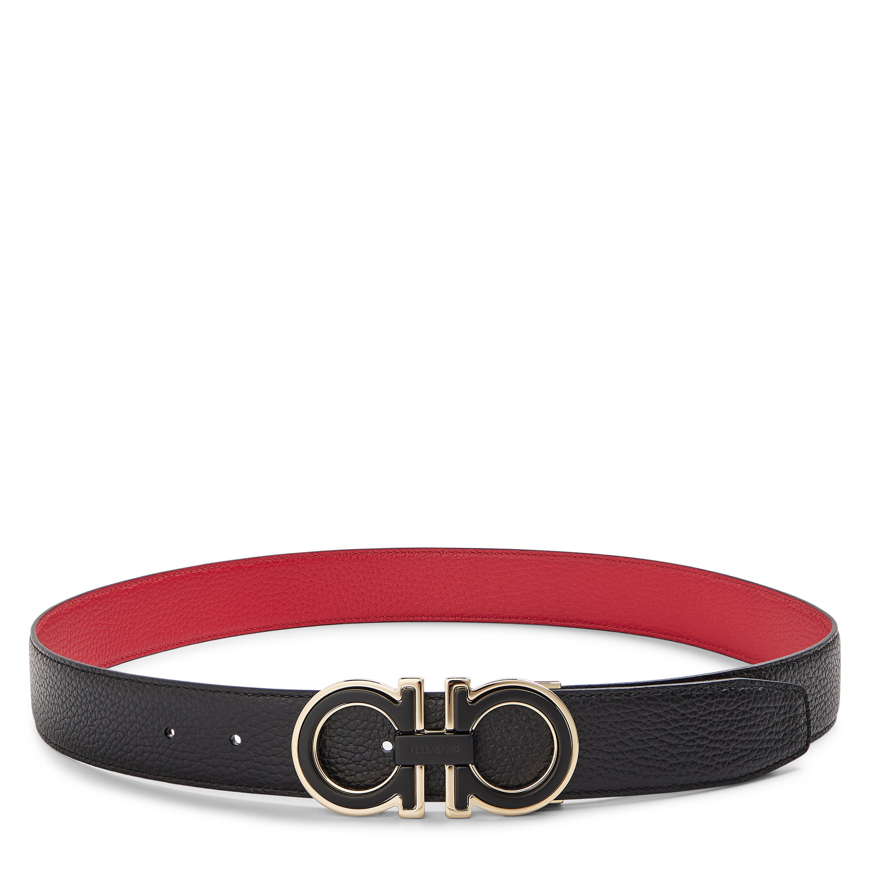 Nero/Flame - Ferragamo - Men's Leather Belt - 1