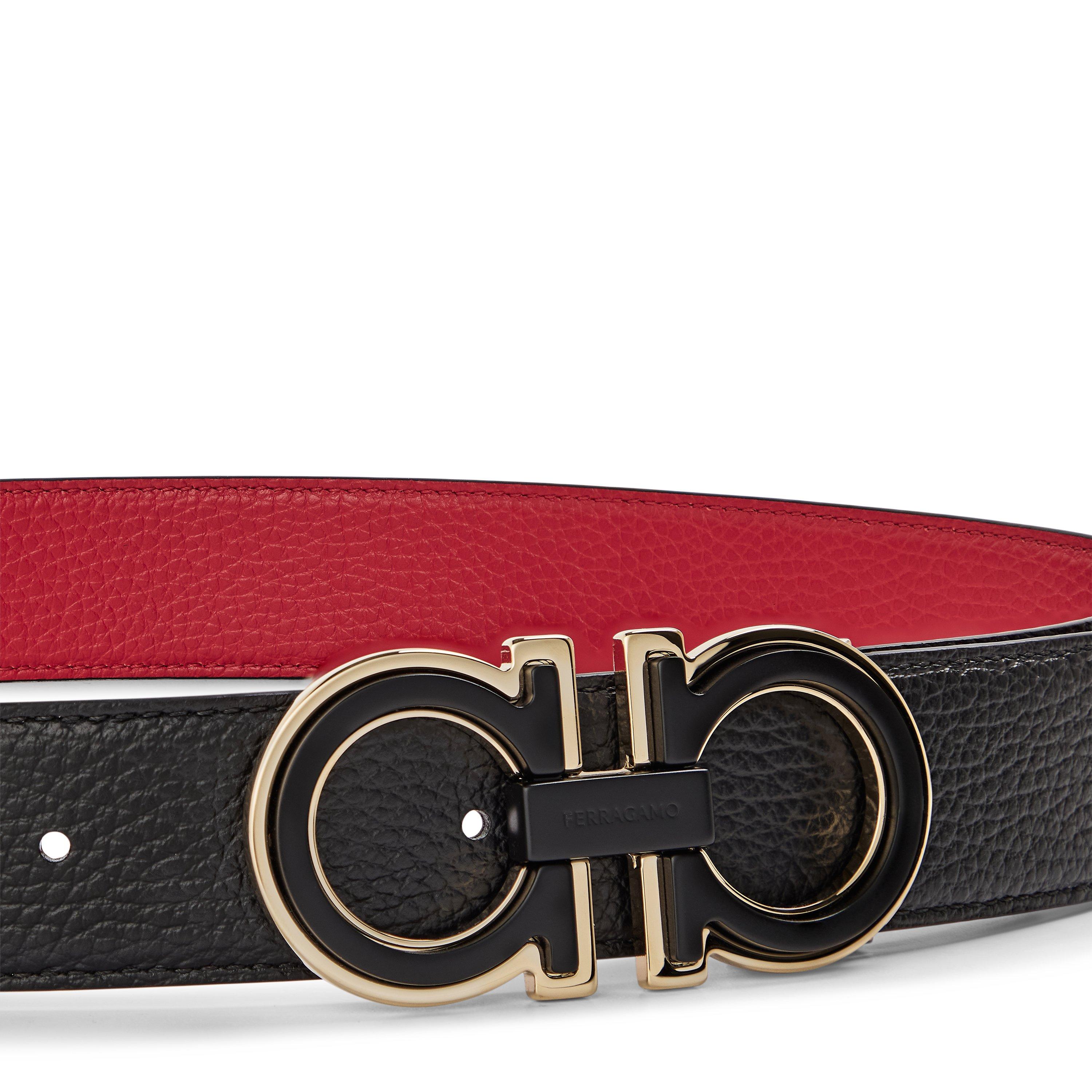 Nero/Flame - Ferragamo - Men's Leather Belt - 2