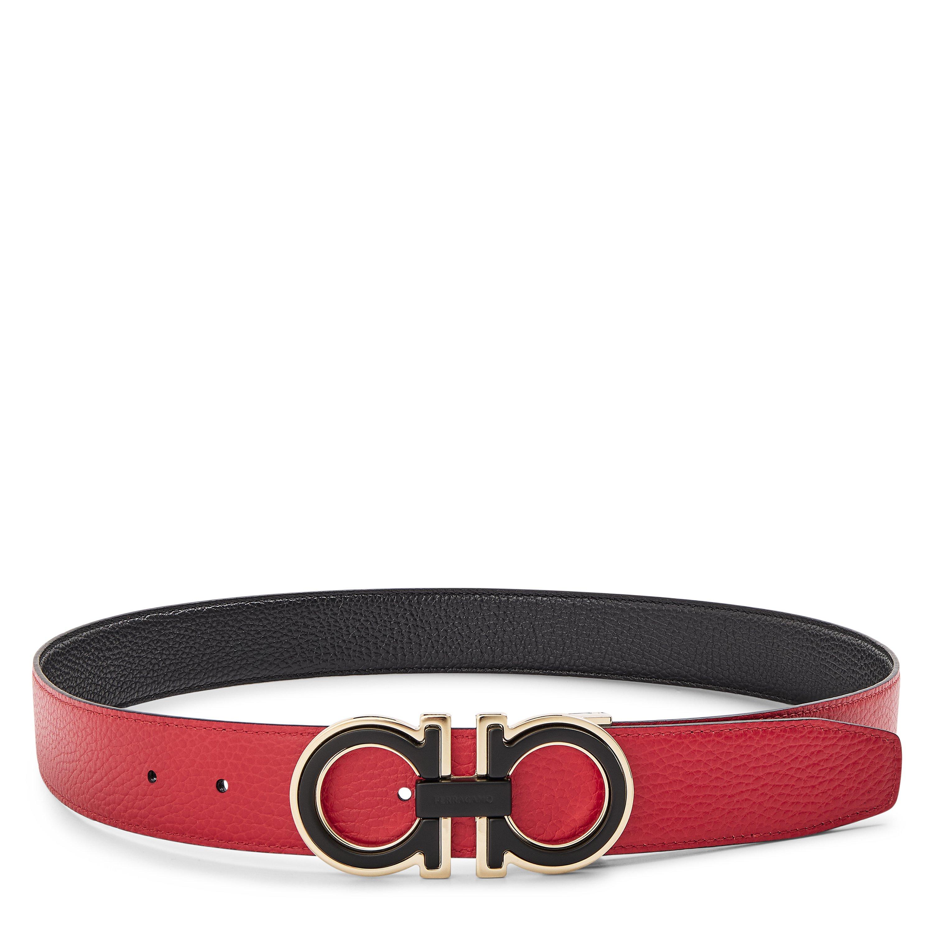 Nero/Flame - Ferragamo - Men's Leather Belt - 4