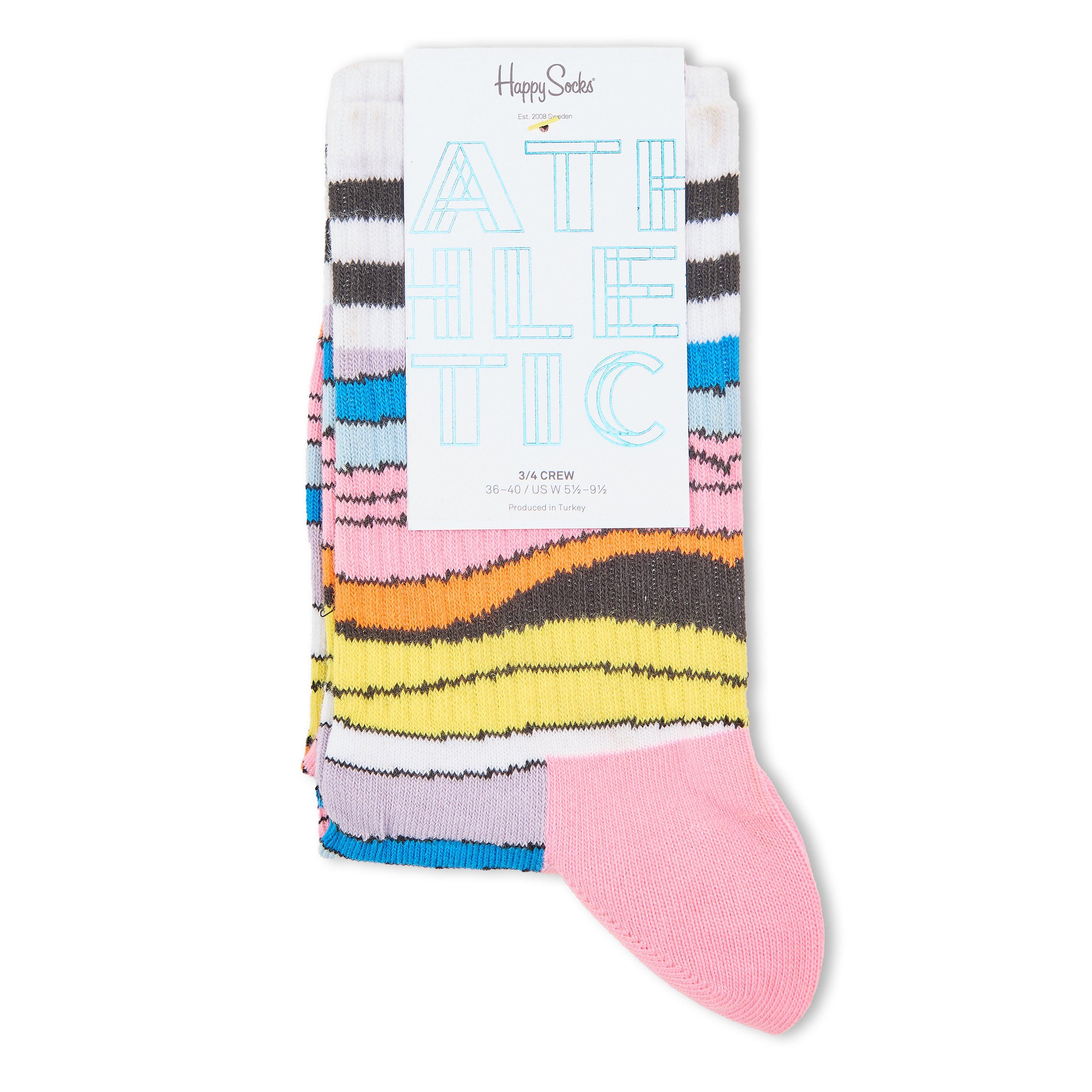 Happy Socks  Athletic High Pop - White - 7-12(41-46