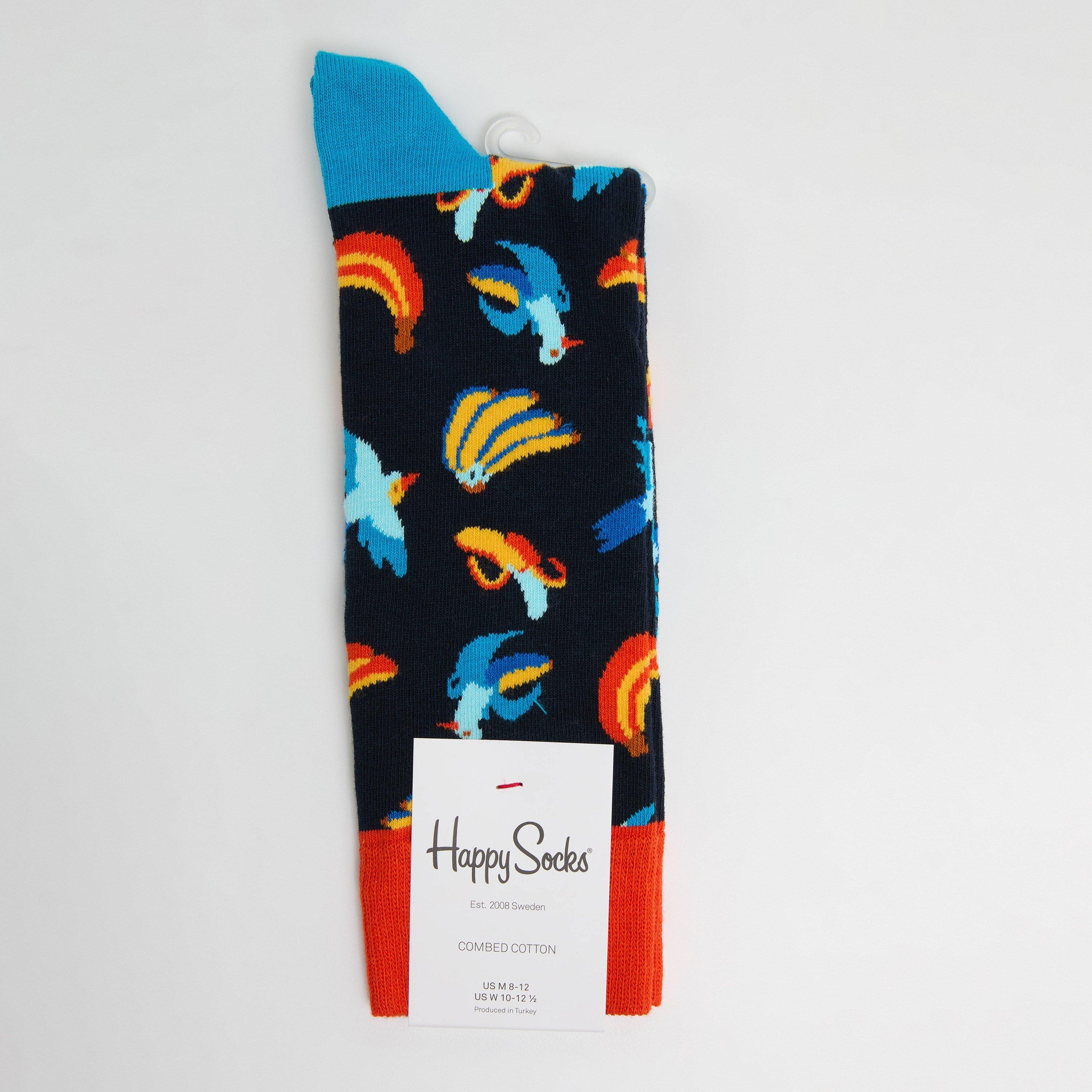 Navy - Happy Socks - Banana Bird Pop - 1