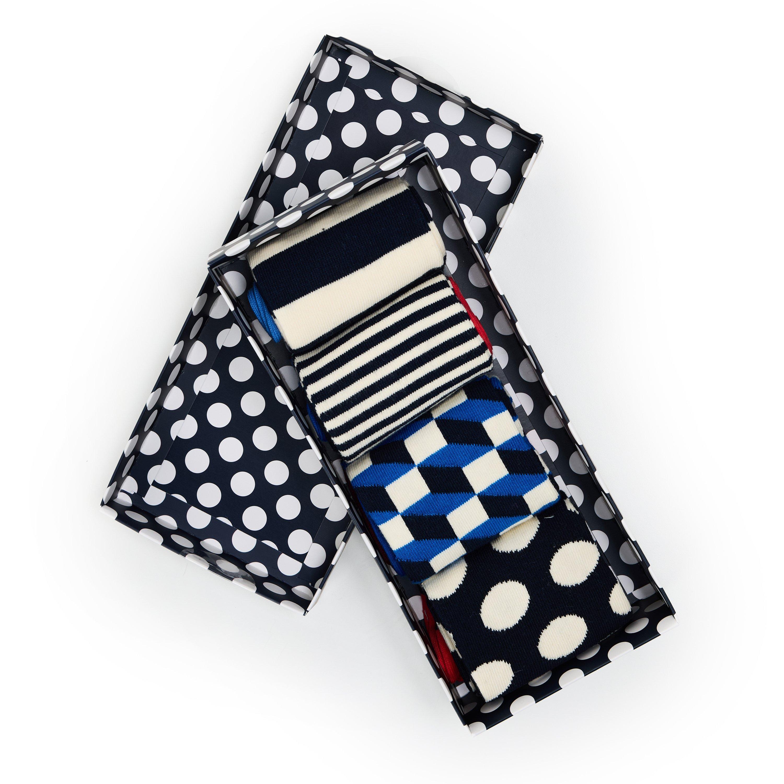 Marineblå - Happy Socks - Big Dt Gift 4Pk 99 - 3