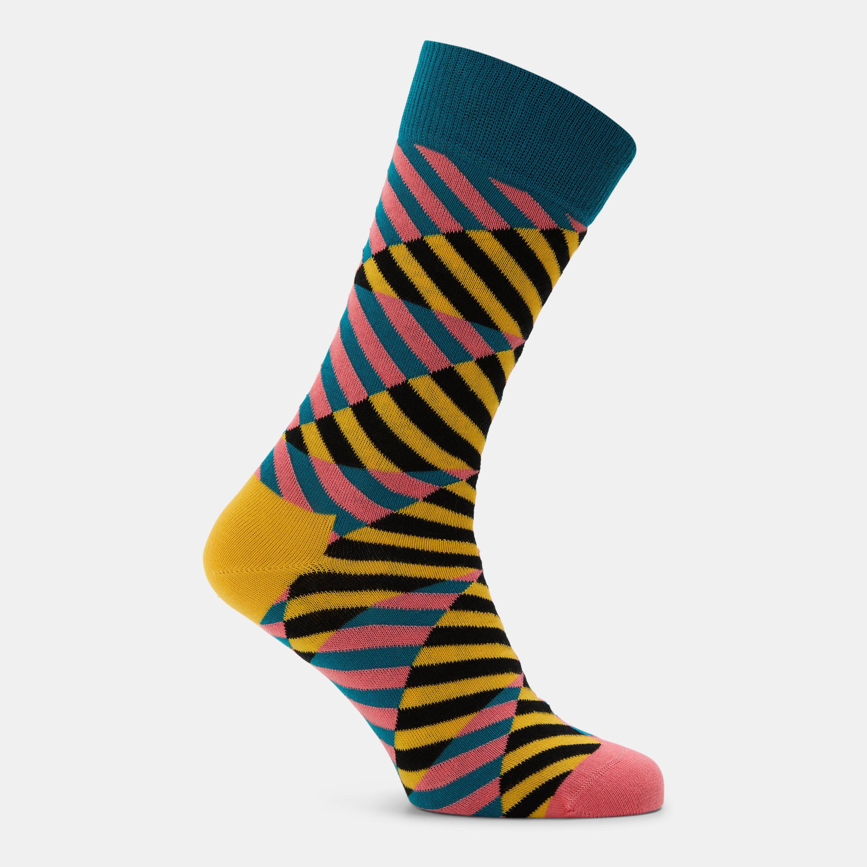 Geel - Happy Socks - Diagonal Stripe Pop - 2