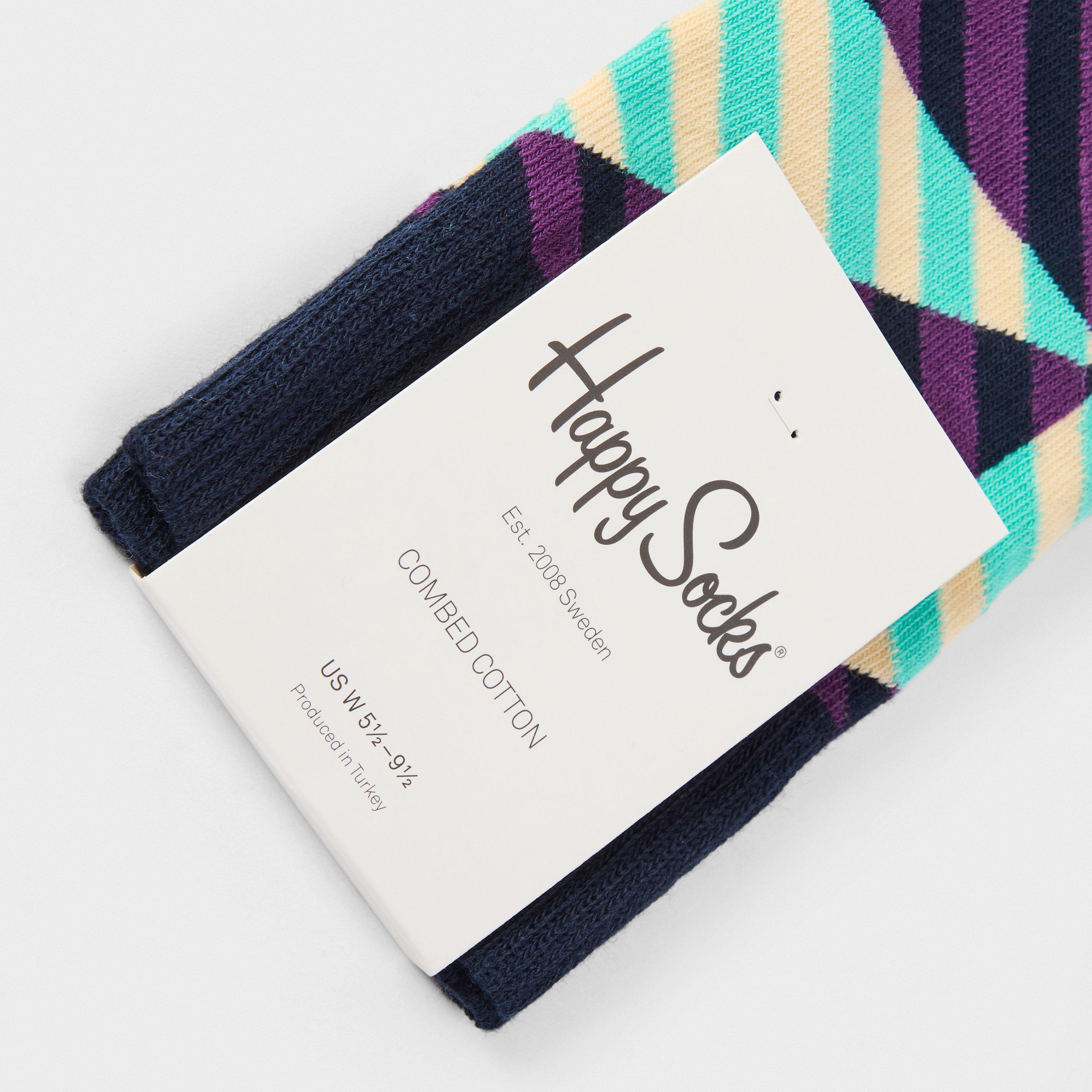Turquoise - Happy Socks - Diag Stripe Sk 99 - 2