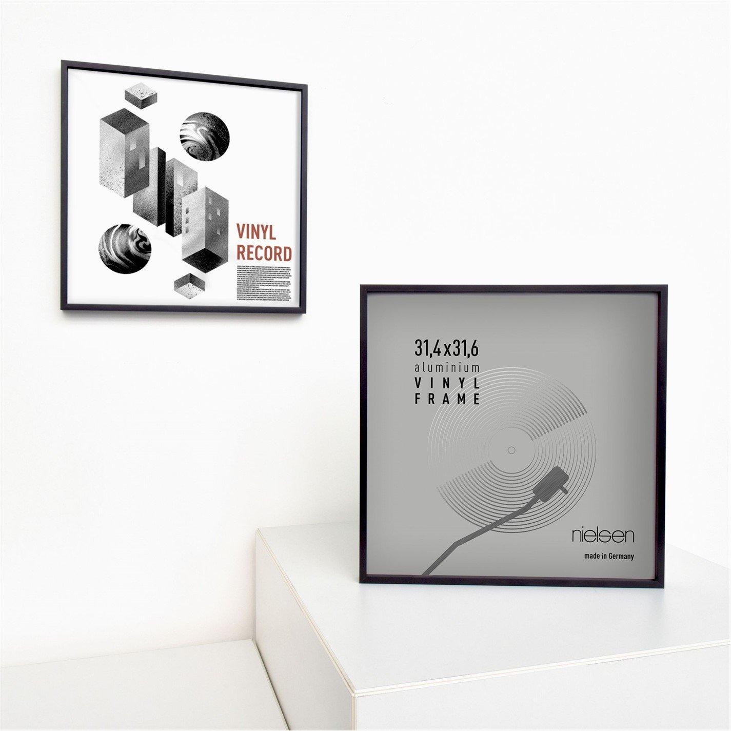 Jet Matt Black - nielsen - 12 inch Vinyl Record Display Frame Aluminium - 3