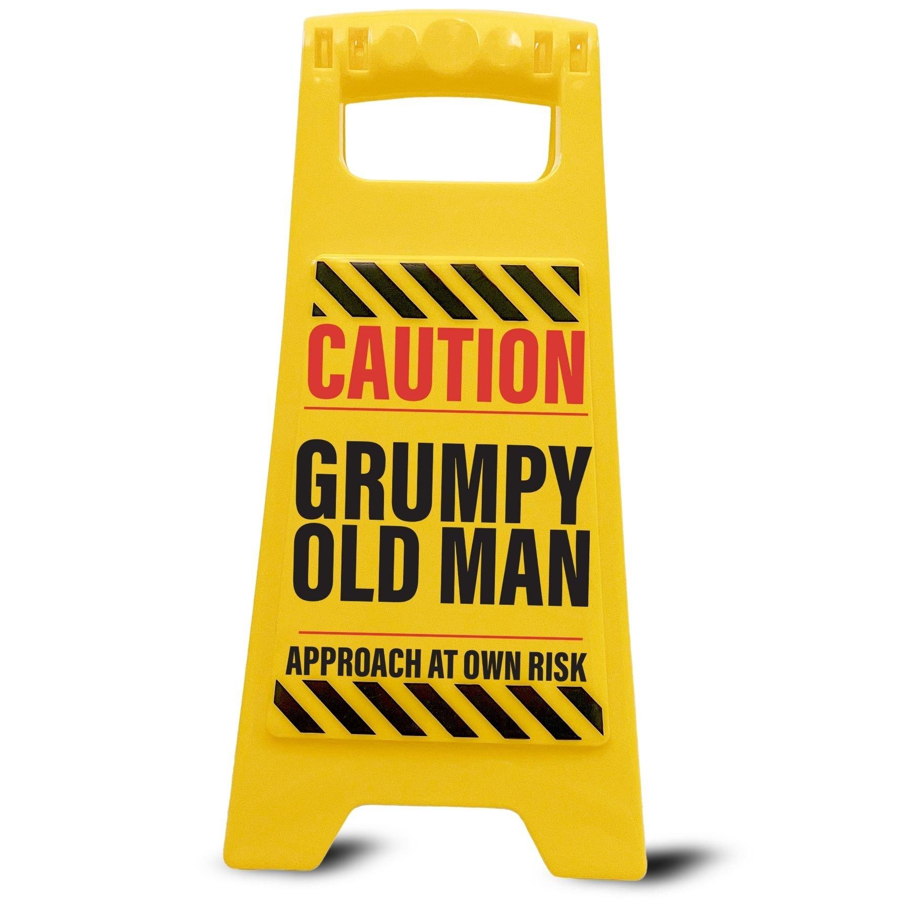 Multi - Boxer Gifts - Caution Grumpy Old Man Novelty Warning Sign - 1