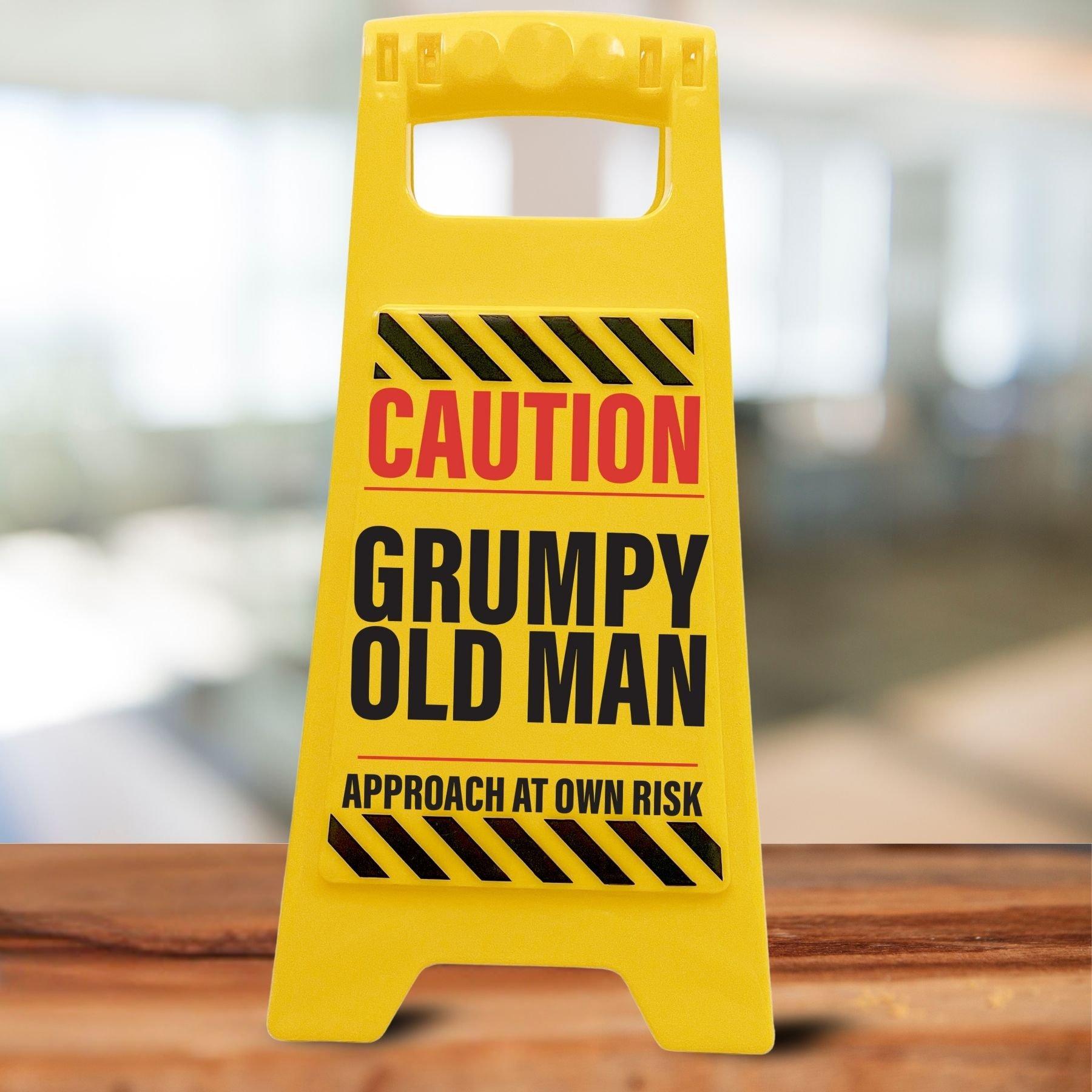 Multi - Boxer Gifts - Caution Grumpy Old Man Novelty Warning Sign - 2