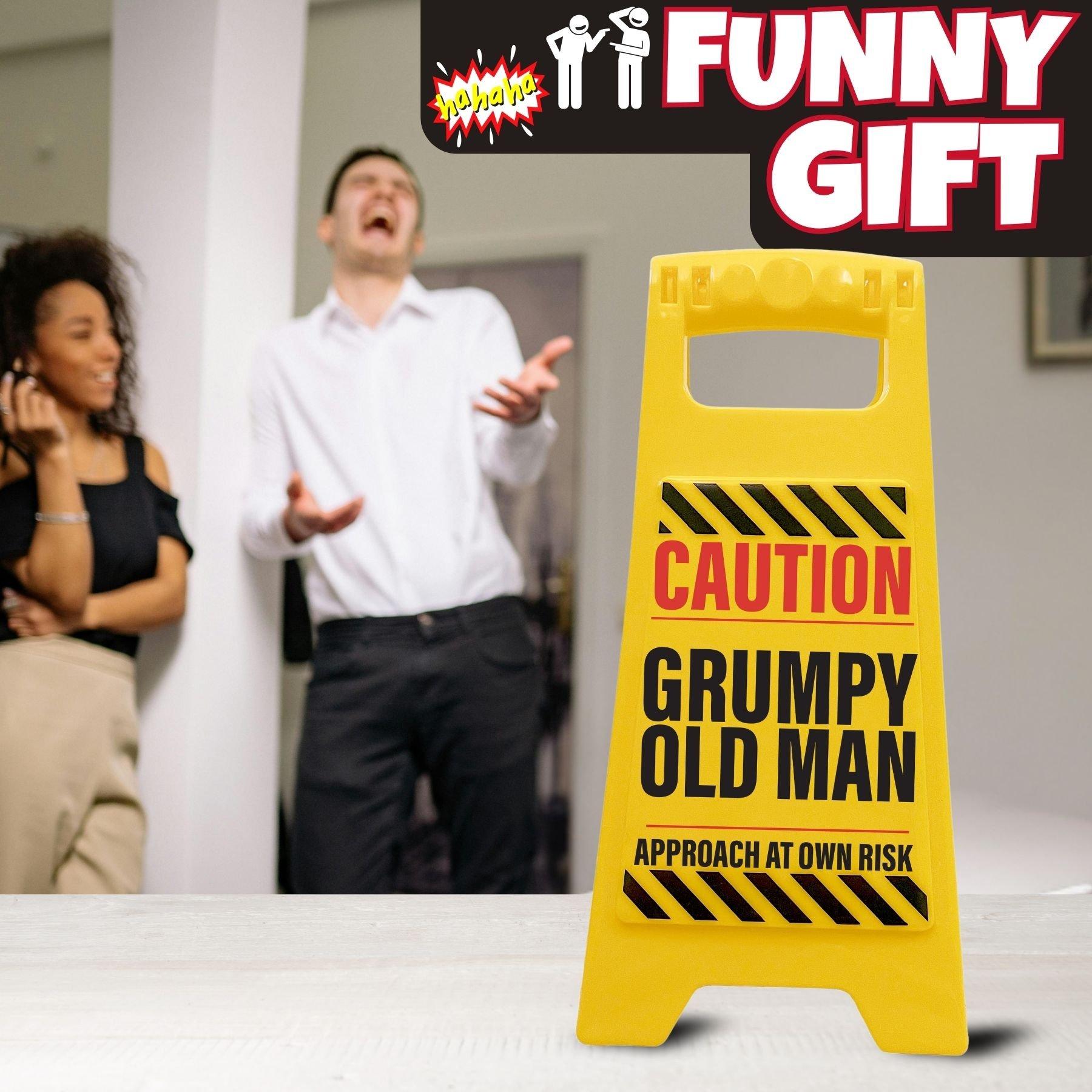 Multi - Boxer Gifts - Caution Grumpy Old Man Novelty Warning Sign - 4
