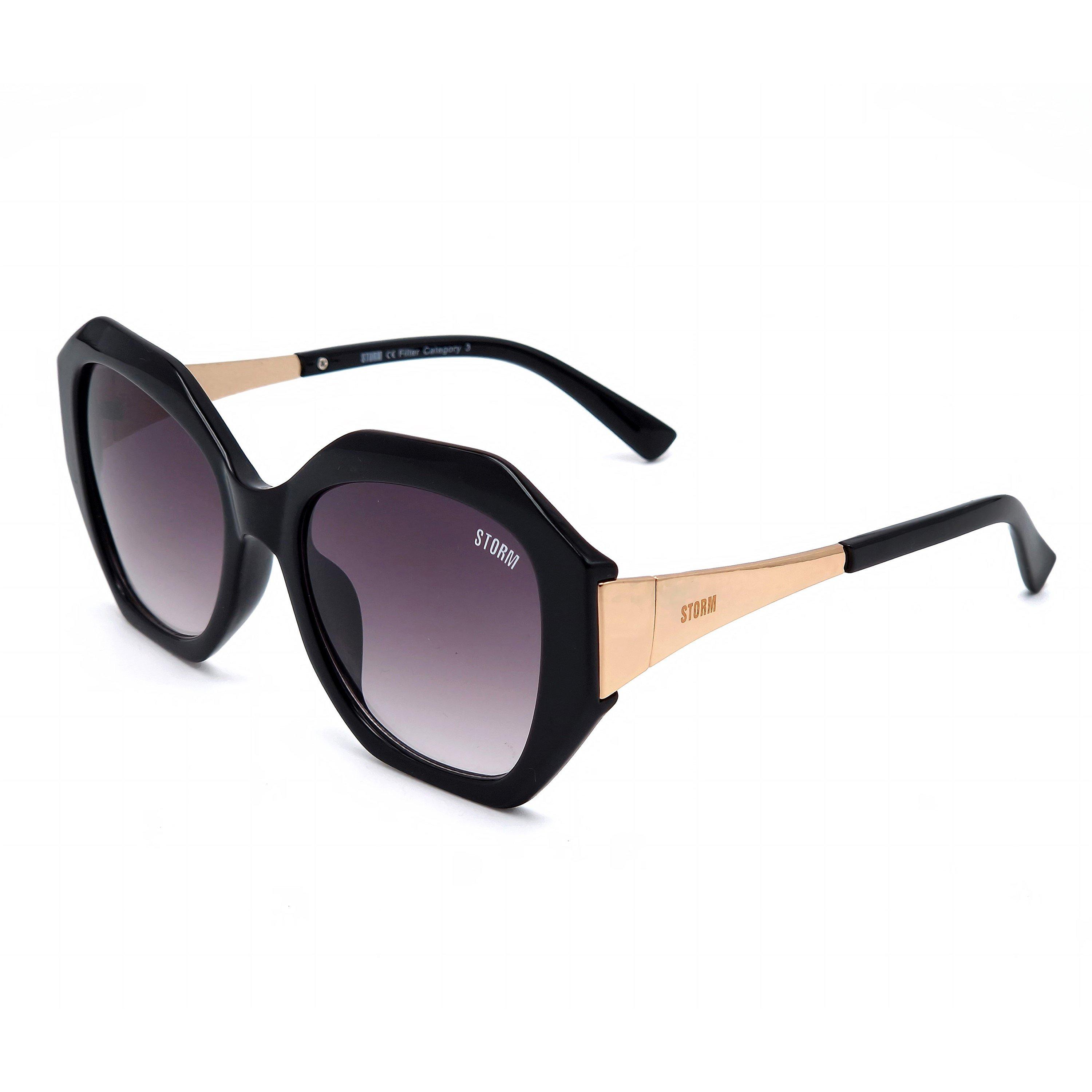 Black - Storm - Women's Hexagon Sunglasses - 1