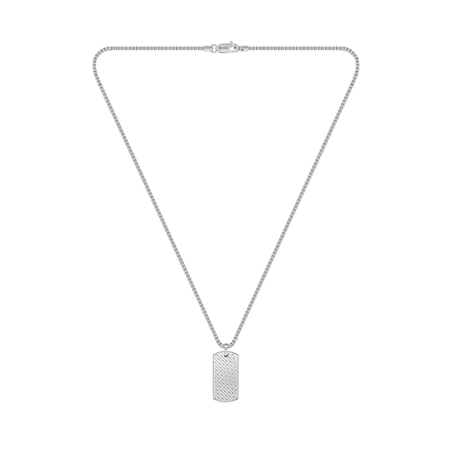 Silver - Boss - Men's Jewellery Set, Stainless Steel Necklace and Bracelet - 6