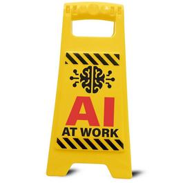 Boxer Gifts AI at Work Novelty Desk Sign - Funny Office Gift
