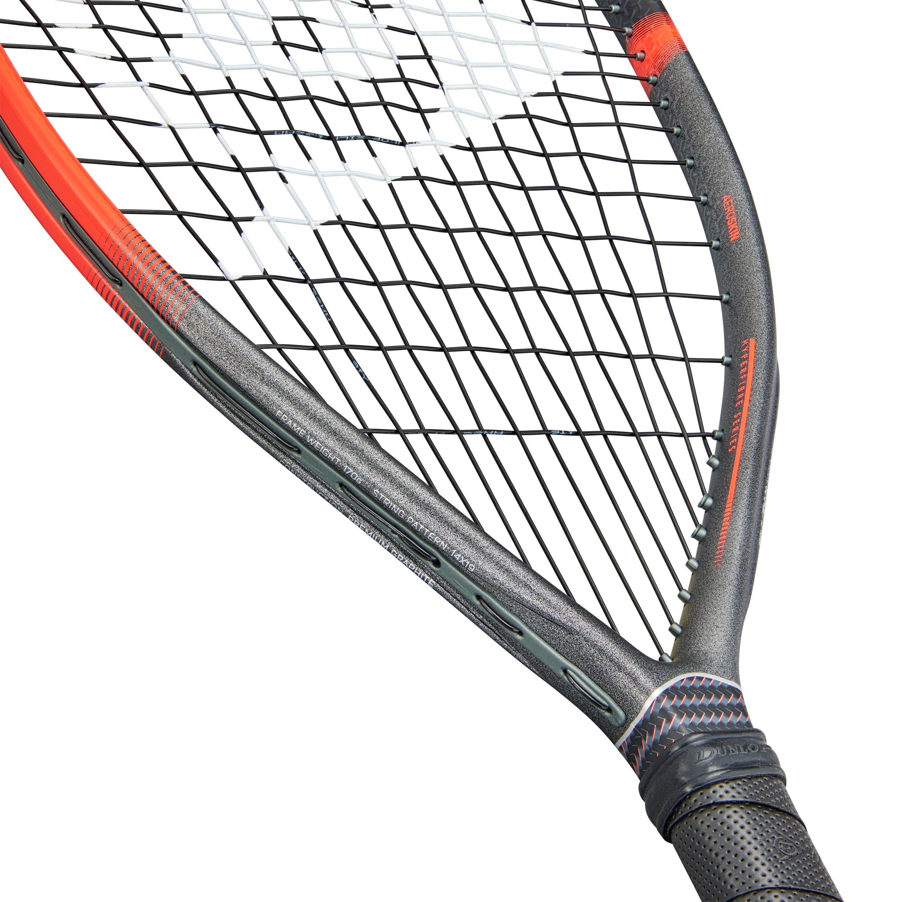 Grey/Red - Dunlop - Adults Hyperfibre Racketball Racket - 2