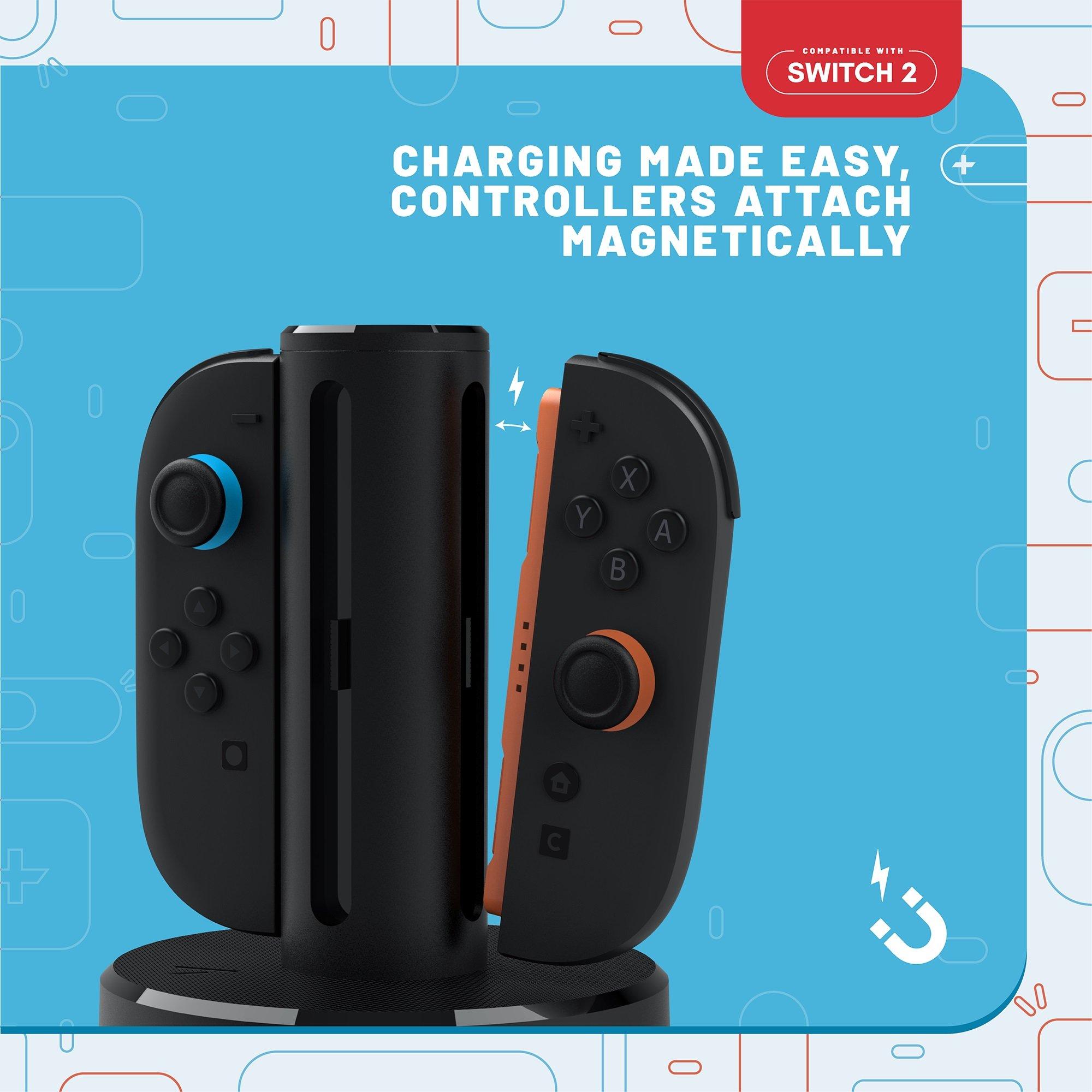 Multicolorido - Stealth - Nintendo Switch 2 Joy Con Magnetic Quad Charging Dock - 4