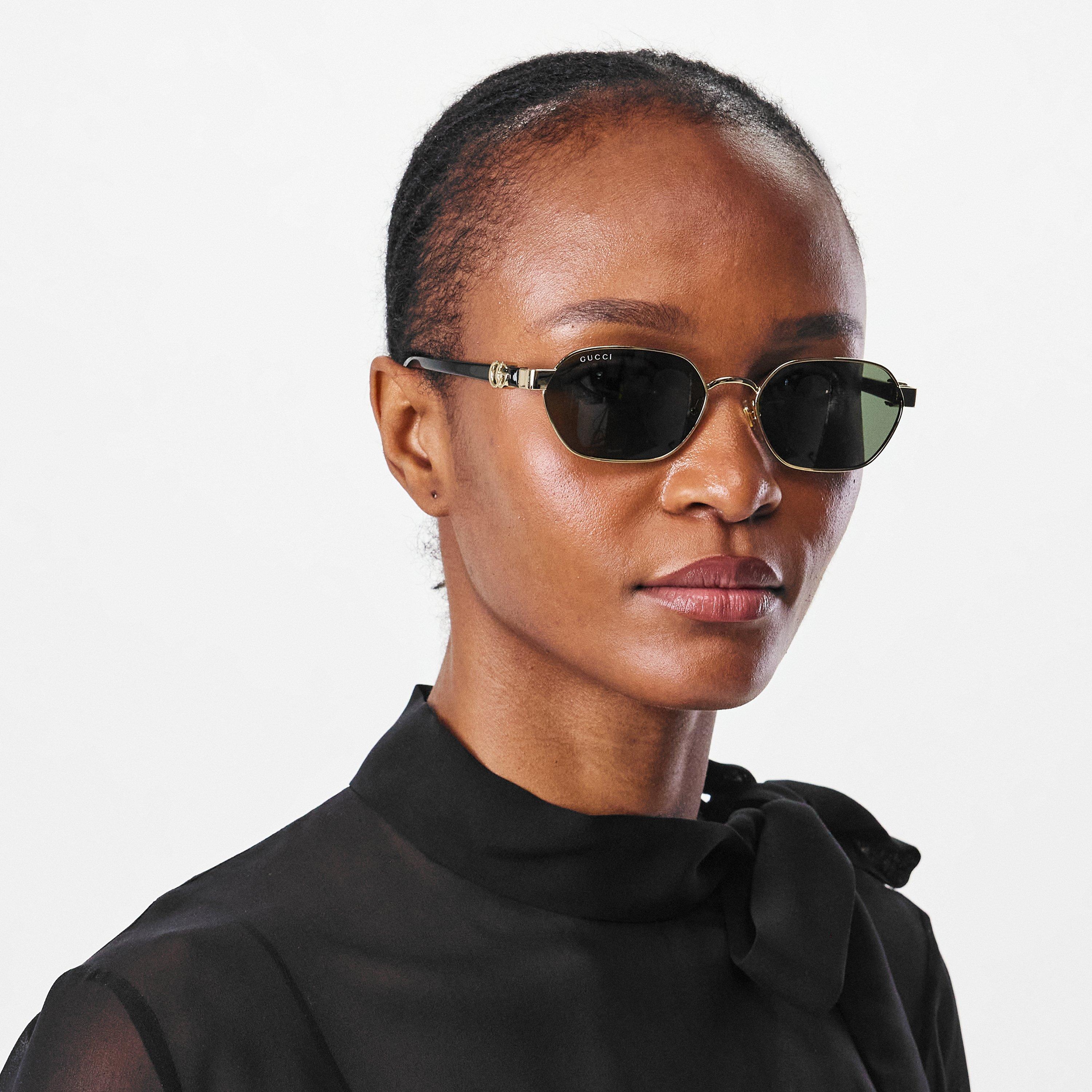 Gold - Gucci - Hexagon Sunglasses - 3