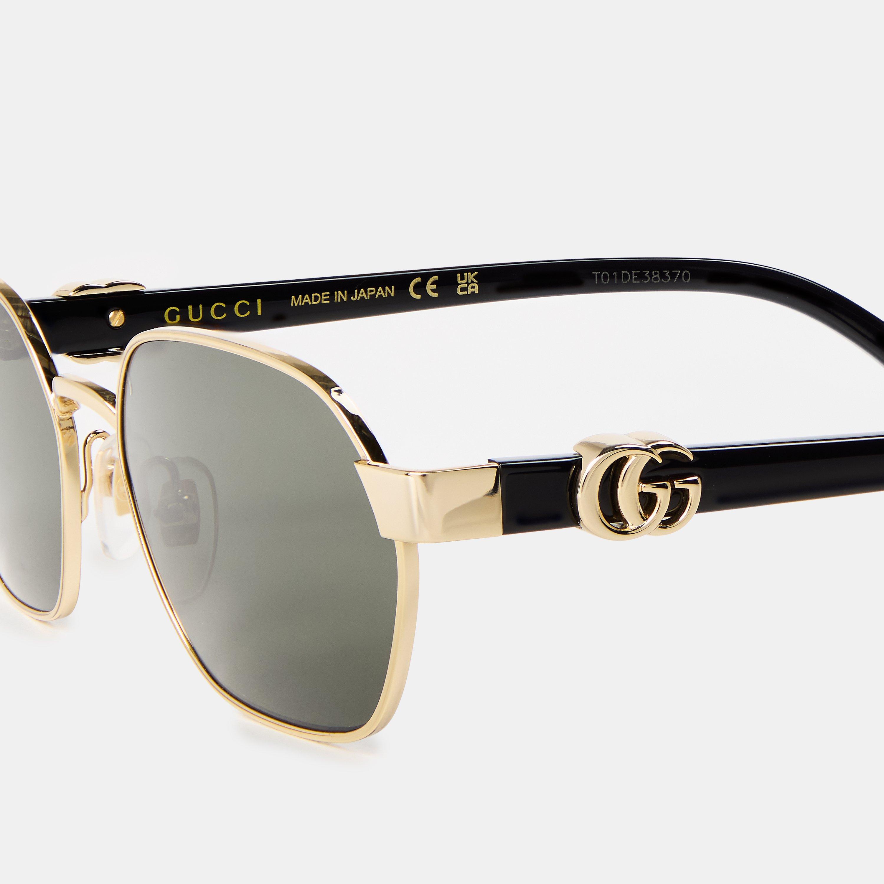 Gold - Gucci - Hexagon Sunglasses - 4