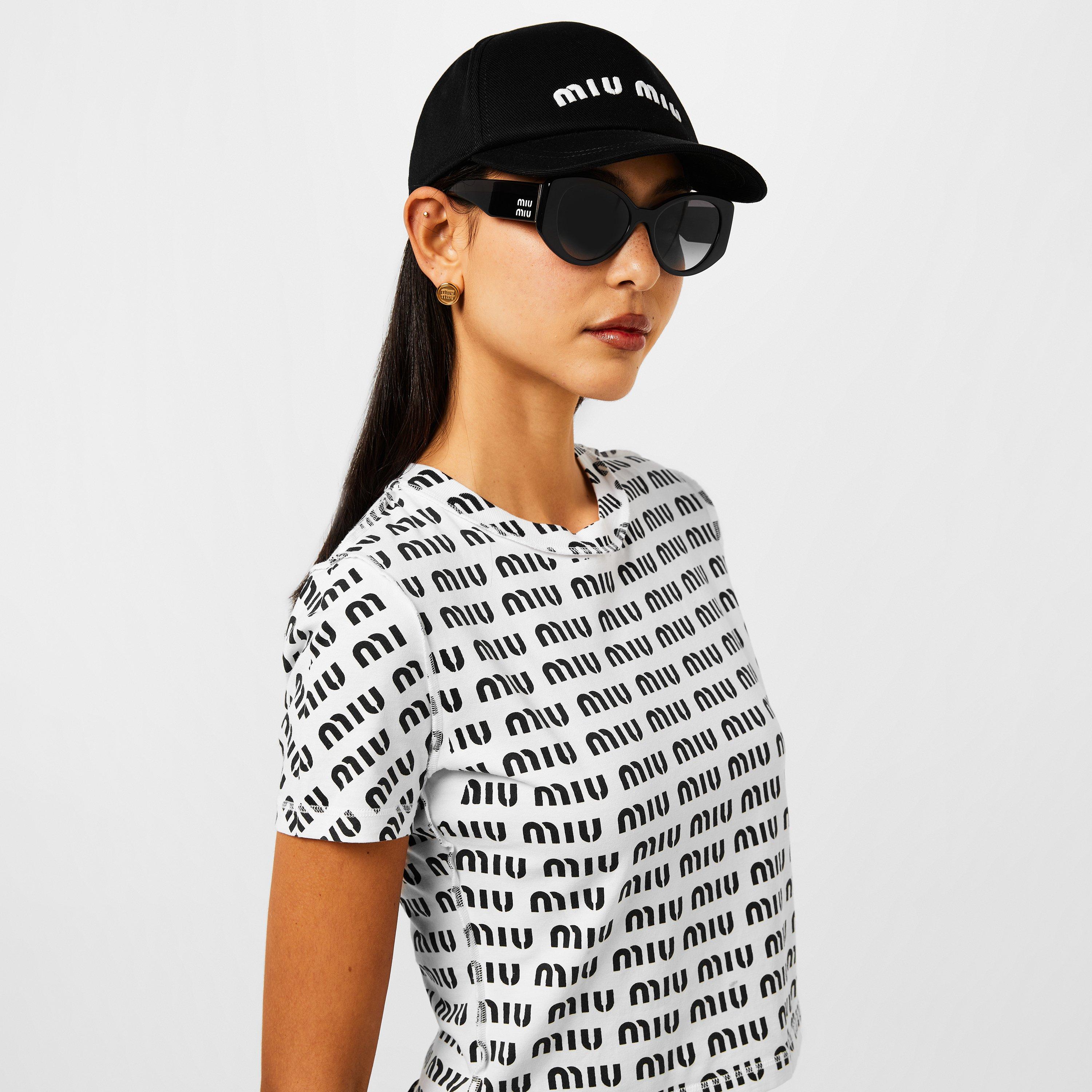 Green - Miu Miu - Women's Cat Eye Hexagon Sunglasses - 2