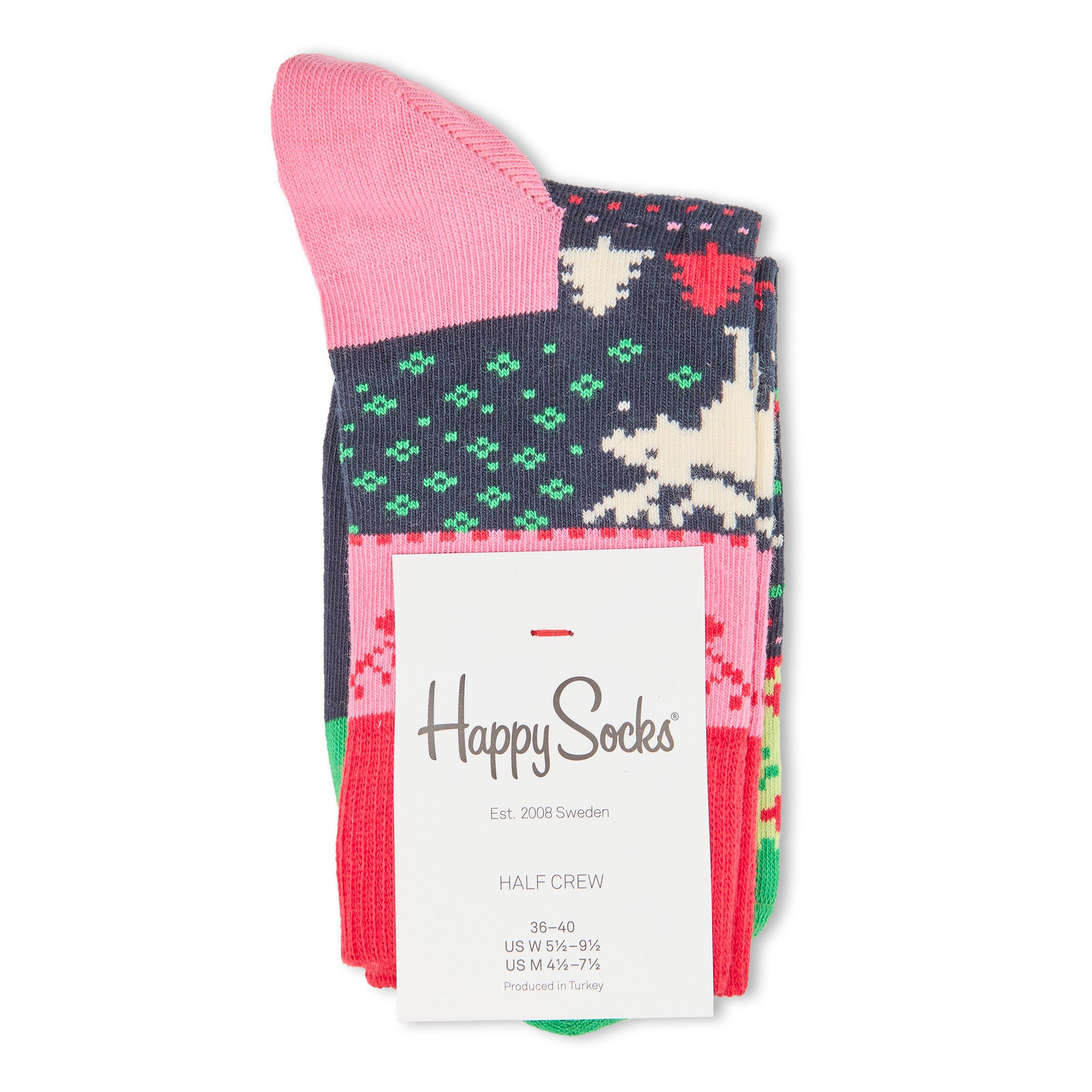 Dark Purple - Happy Socks - Fair Isle Crew Pop - 1