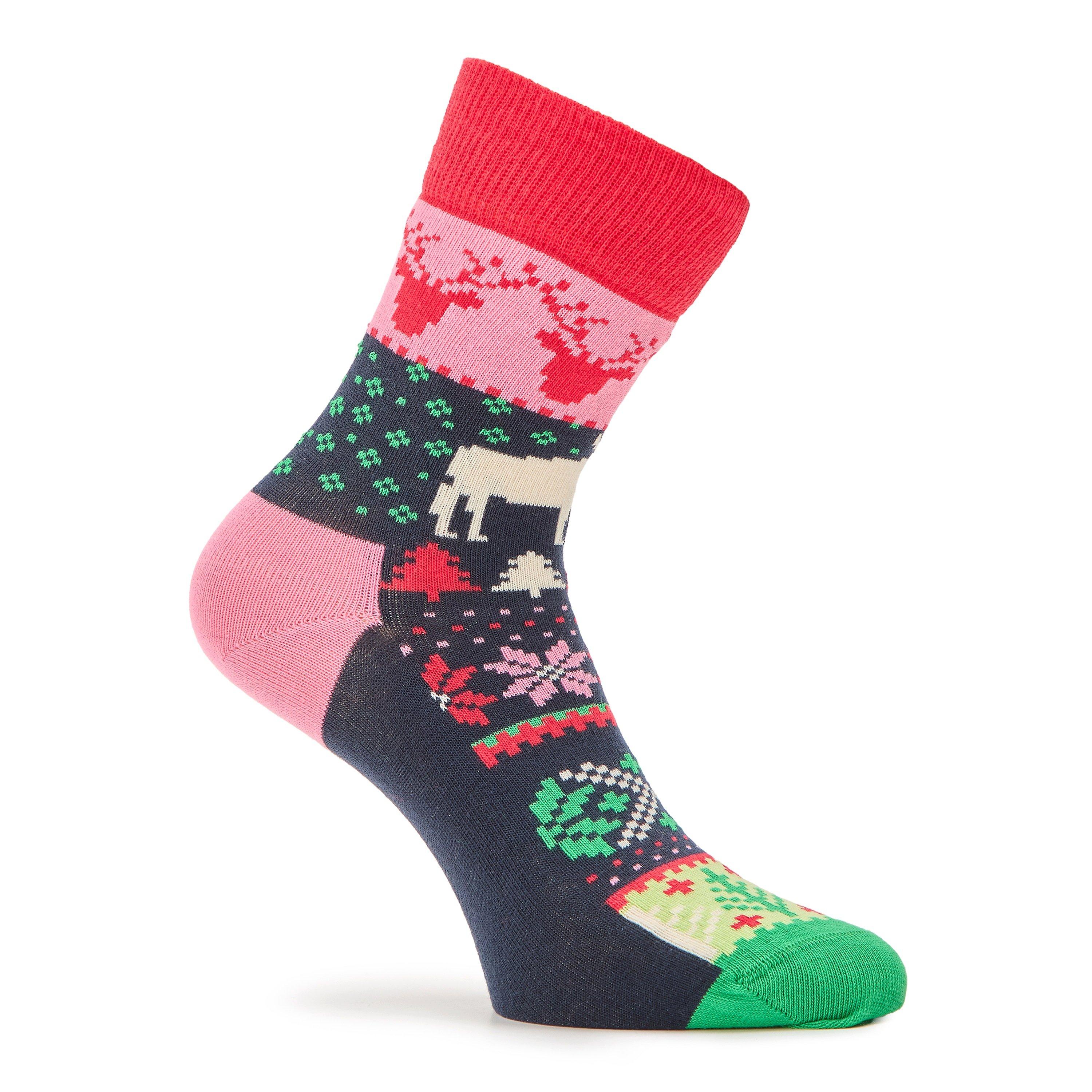 Mørkelilla - Happy Socks - Fair Isle Crew 99 - 2