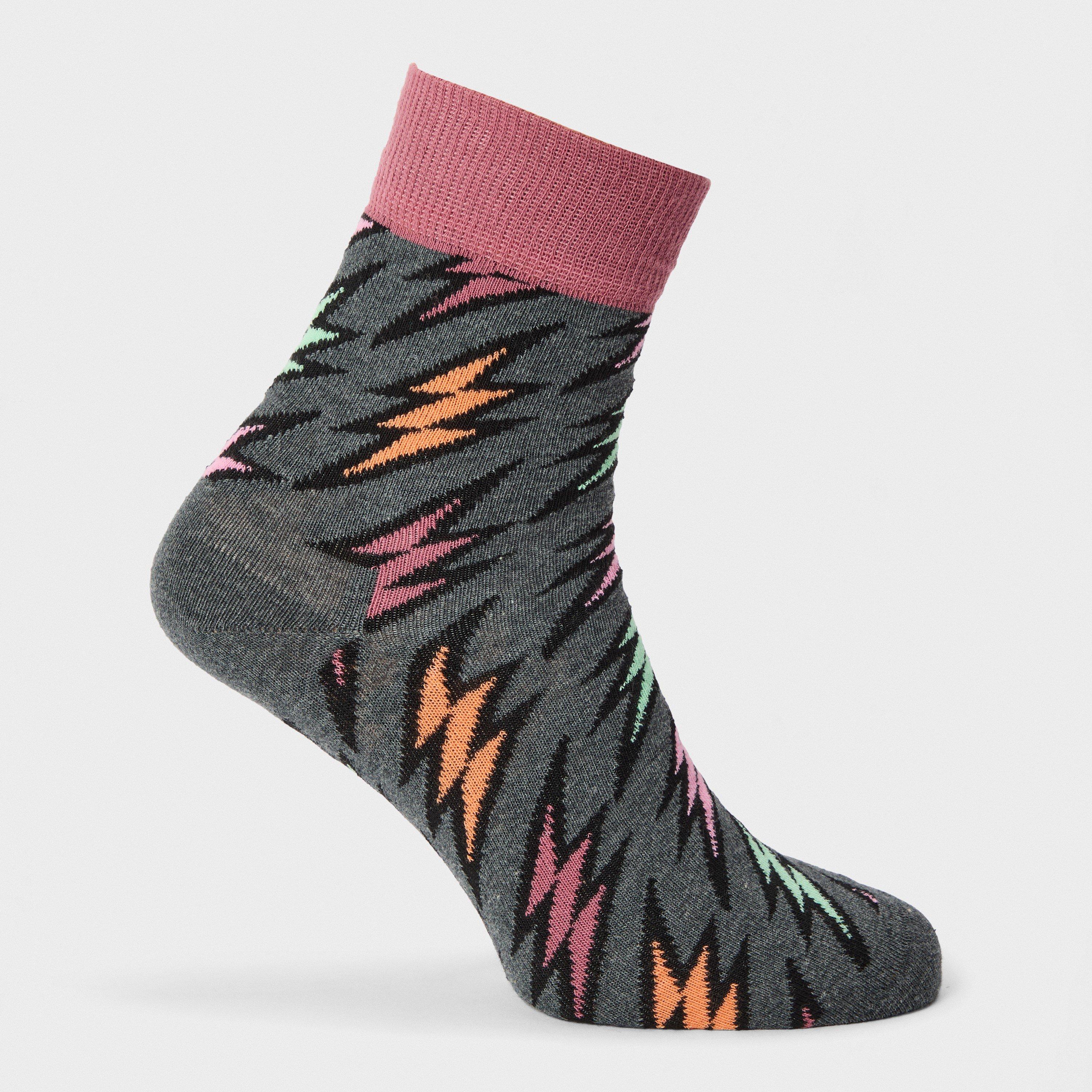 Dunkelgrau - Happy Socks - Flash Crew Pop - 1