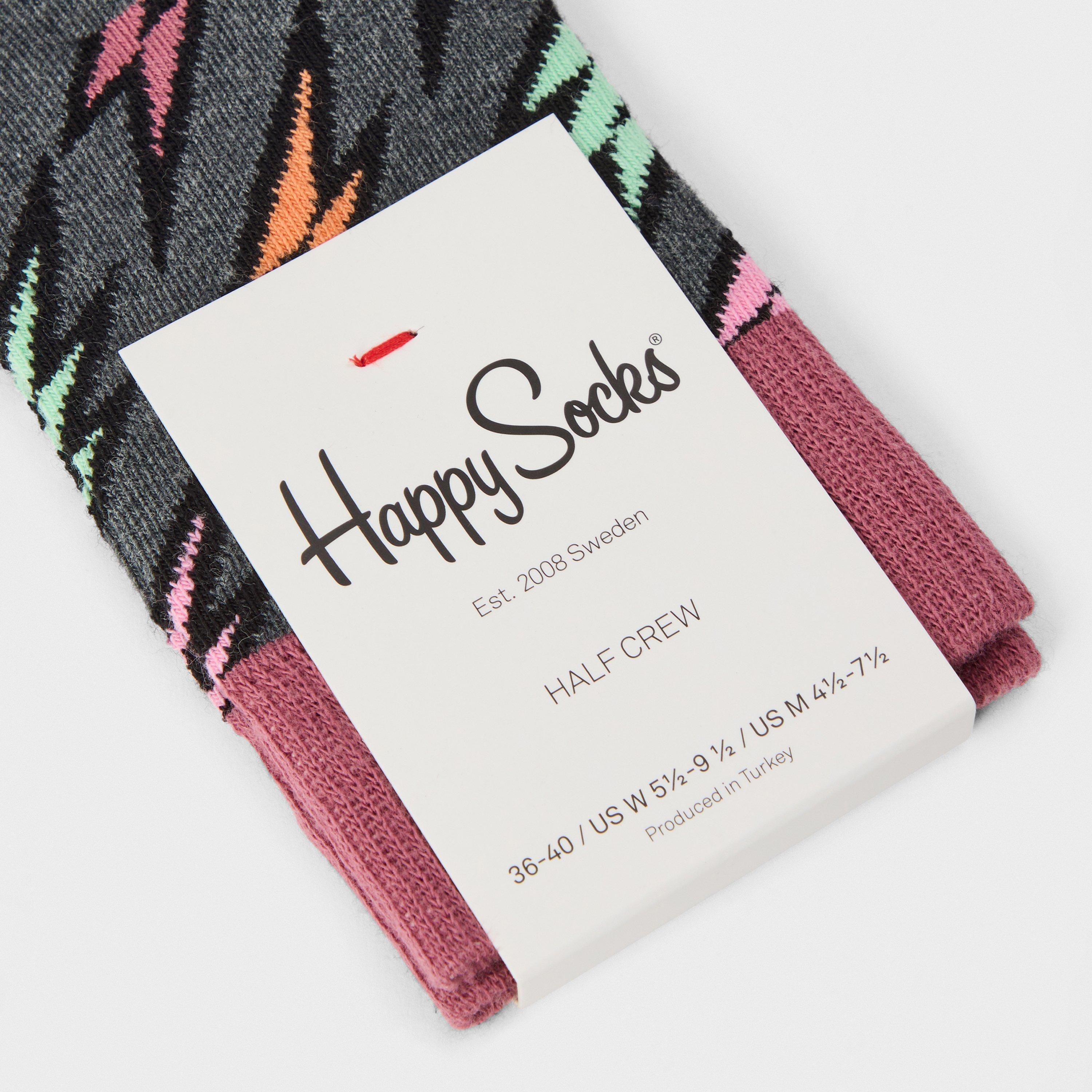 Dark Grey - Happy Socks - Flash Crew Sk 99 - 2