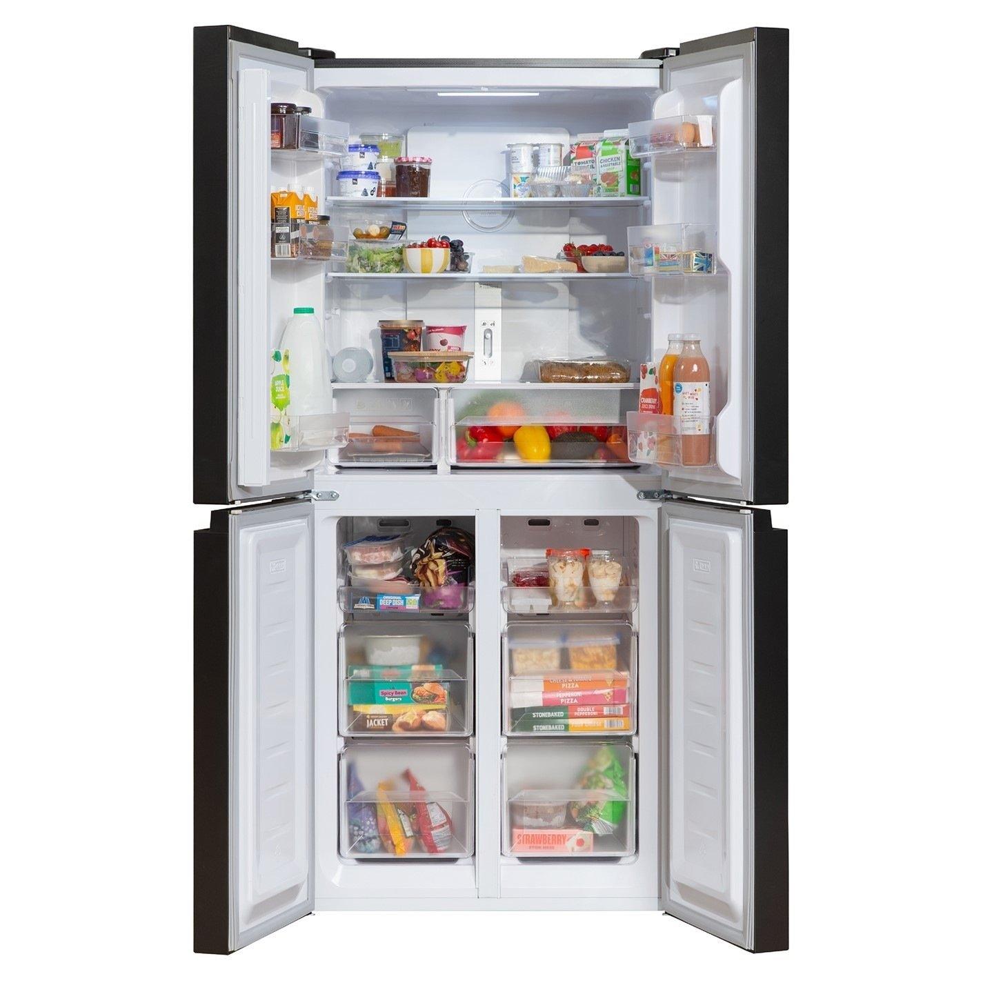 Black Steel - Russell Hobbs - RH180A4FF802E1BS 50/50 Split 4 Door Fridge Freezer - 12