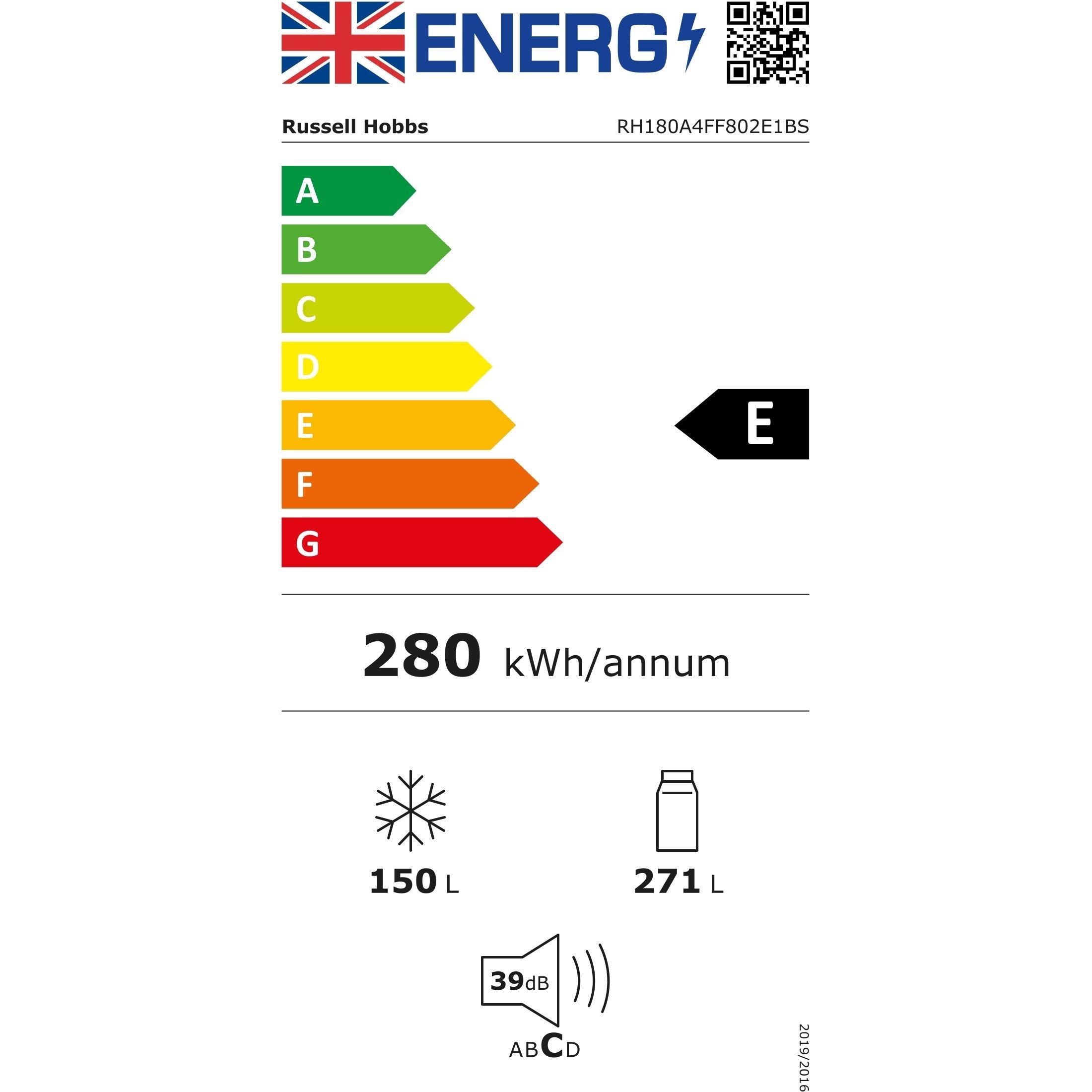Black Steel - Russell Hobbs - RH180A4FF802E1BS 50/50 Split 4 Door Fridge Freezer - 14